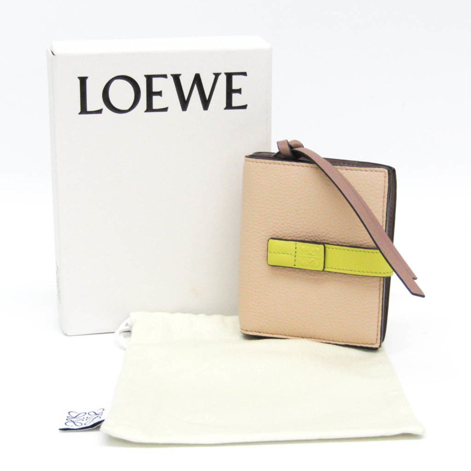 Loewe Compact Zip Wallet Beige Leather Wallet (Pre-Owned)