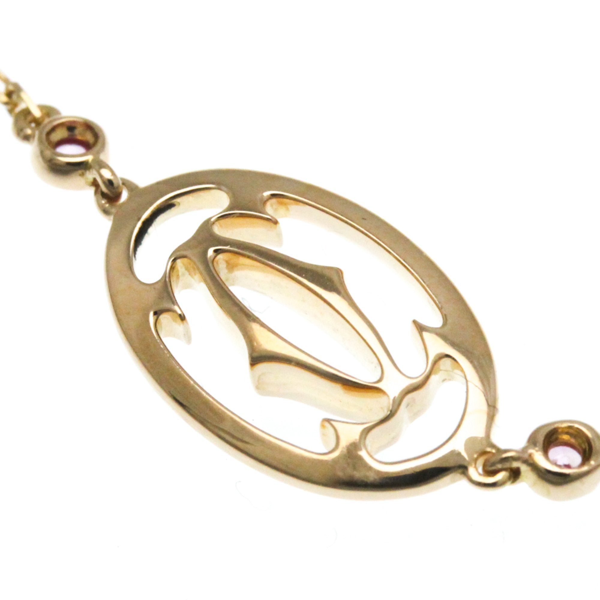 Cartier Logo Double C Necklace Gold Rose Gold Bracelet Jewelry (Pre-Owned)