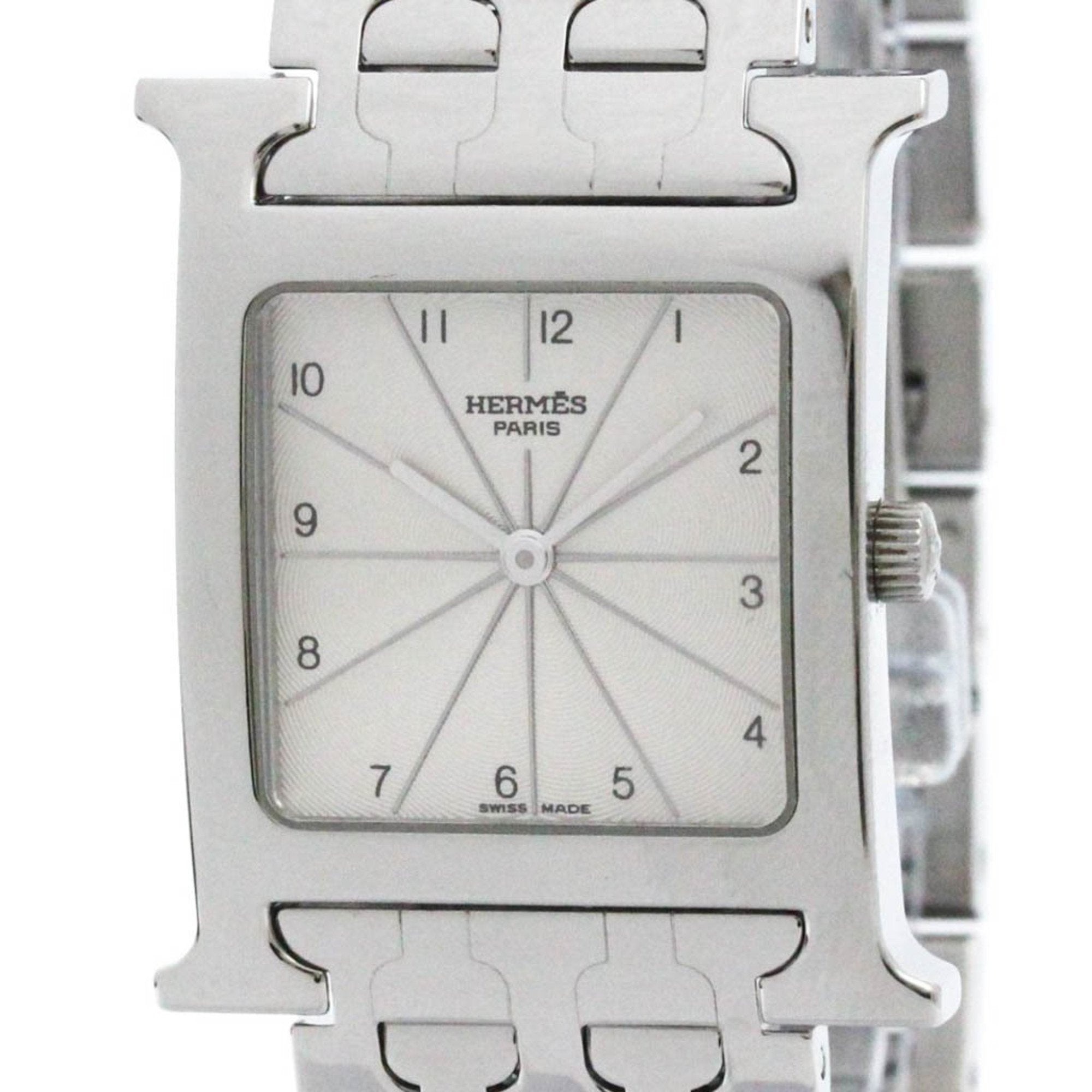 Hermès Heure H Silver Steel Bag Watch (Pre-Owned)