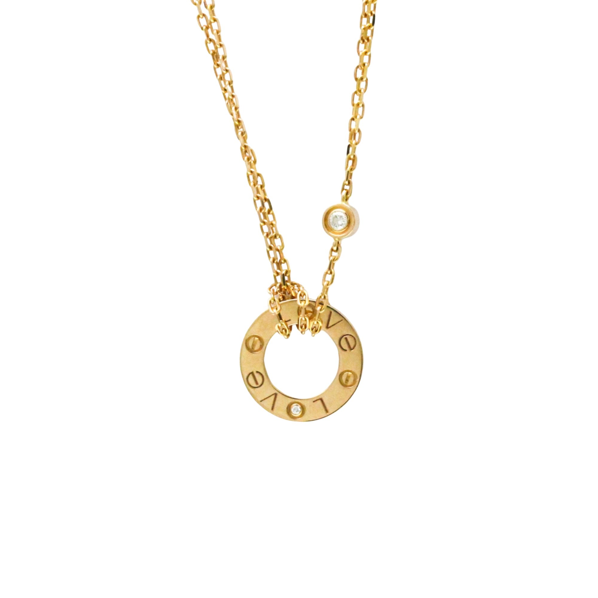 Cartier Love Gold Rose Gold Necklace Jewelry (Pre-Owned)