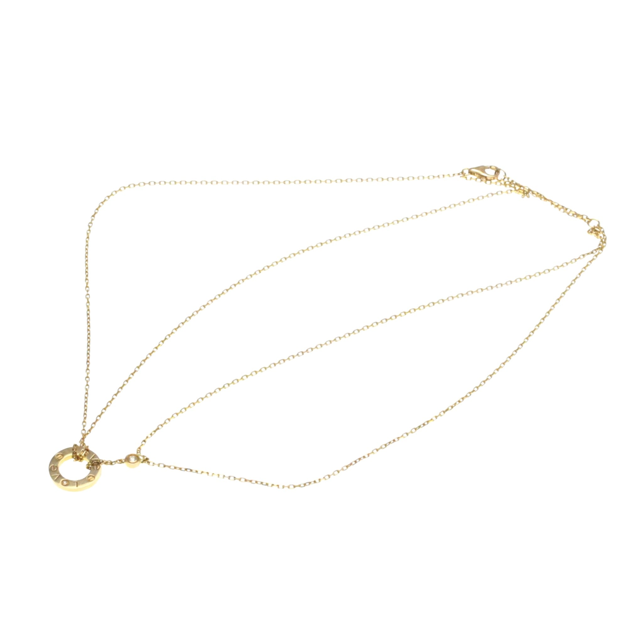Cartier Love Gold Rose Gold Necklace Jewelry (Pre-Owned)
