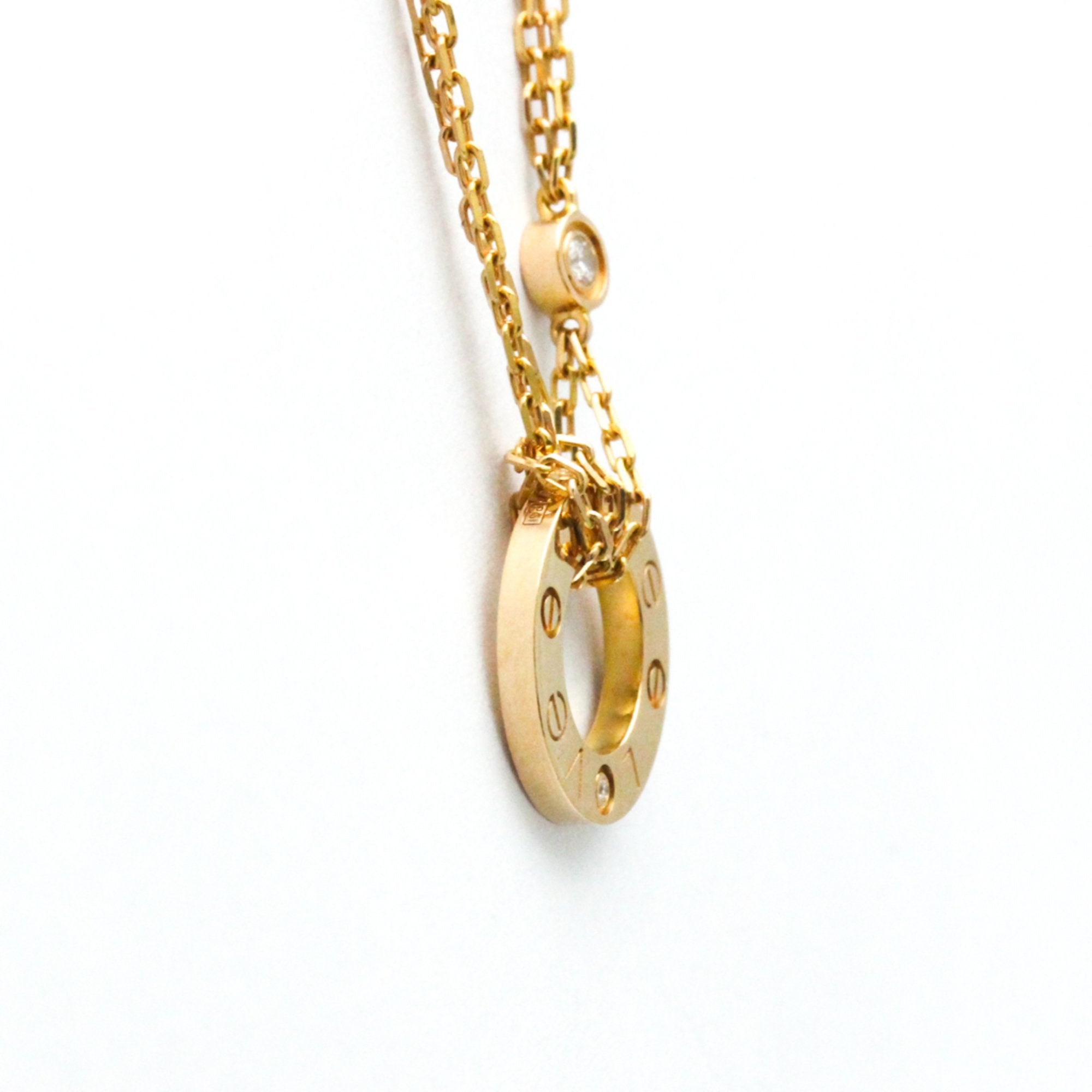 Cartier Love Gold Rose Gold Necklace Jewelry (Pre-Owned)