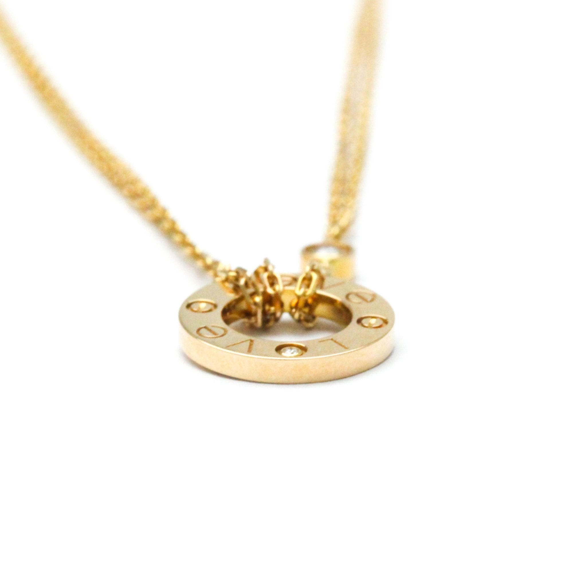 Cartier Love Gold Rose Gold Necklace Jewelry (Pre-Owned)