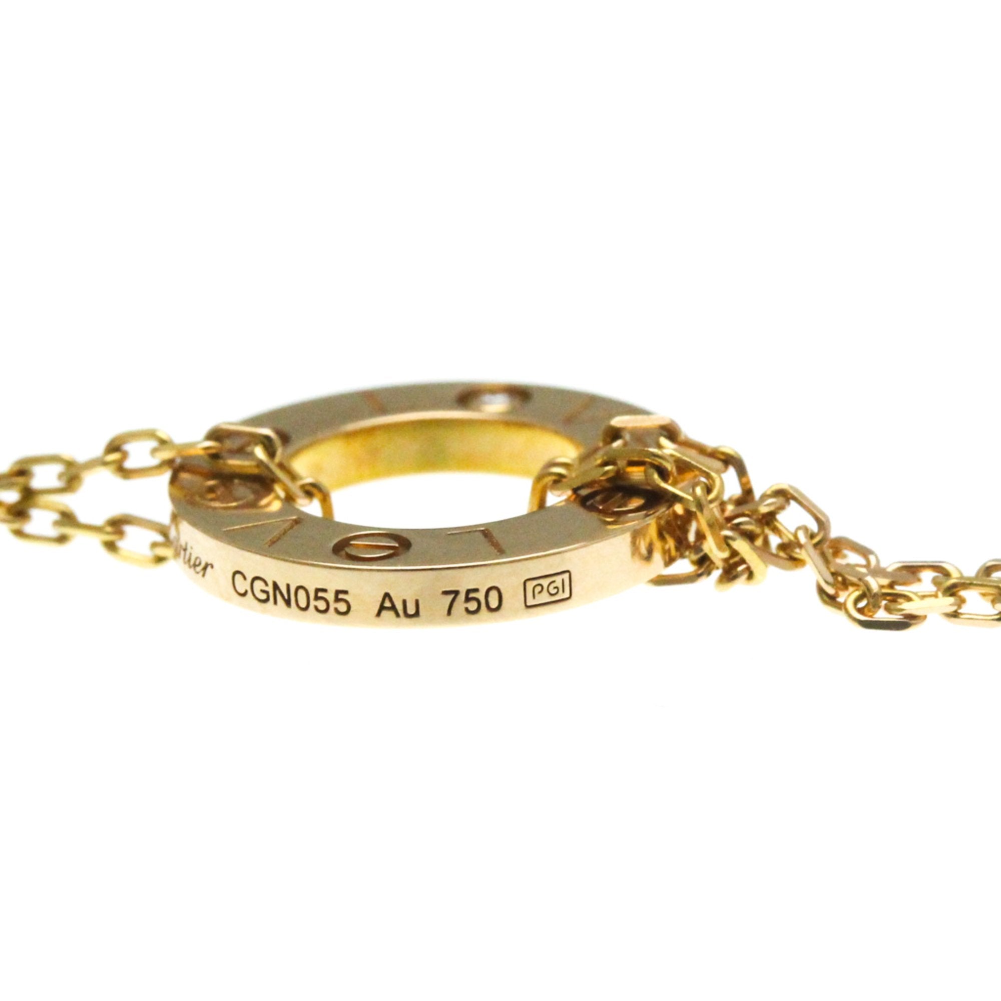 Cartier Love Gold Rose Gold Necklace Jewelry (Pre-Owned)