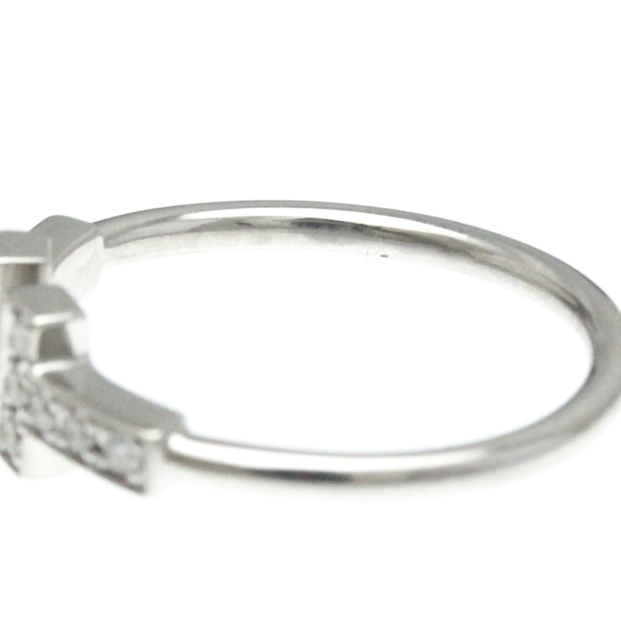 Tiffany & Co T Wire Silver White Gold Ring Jewelry (Pre-Owned)