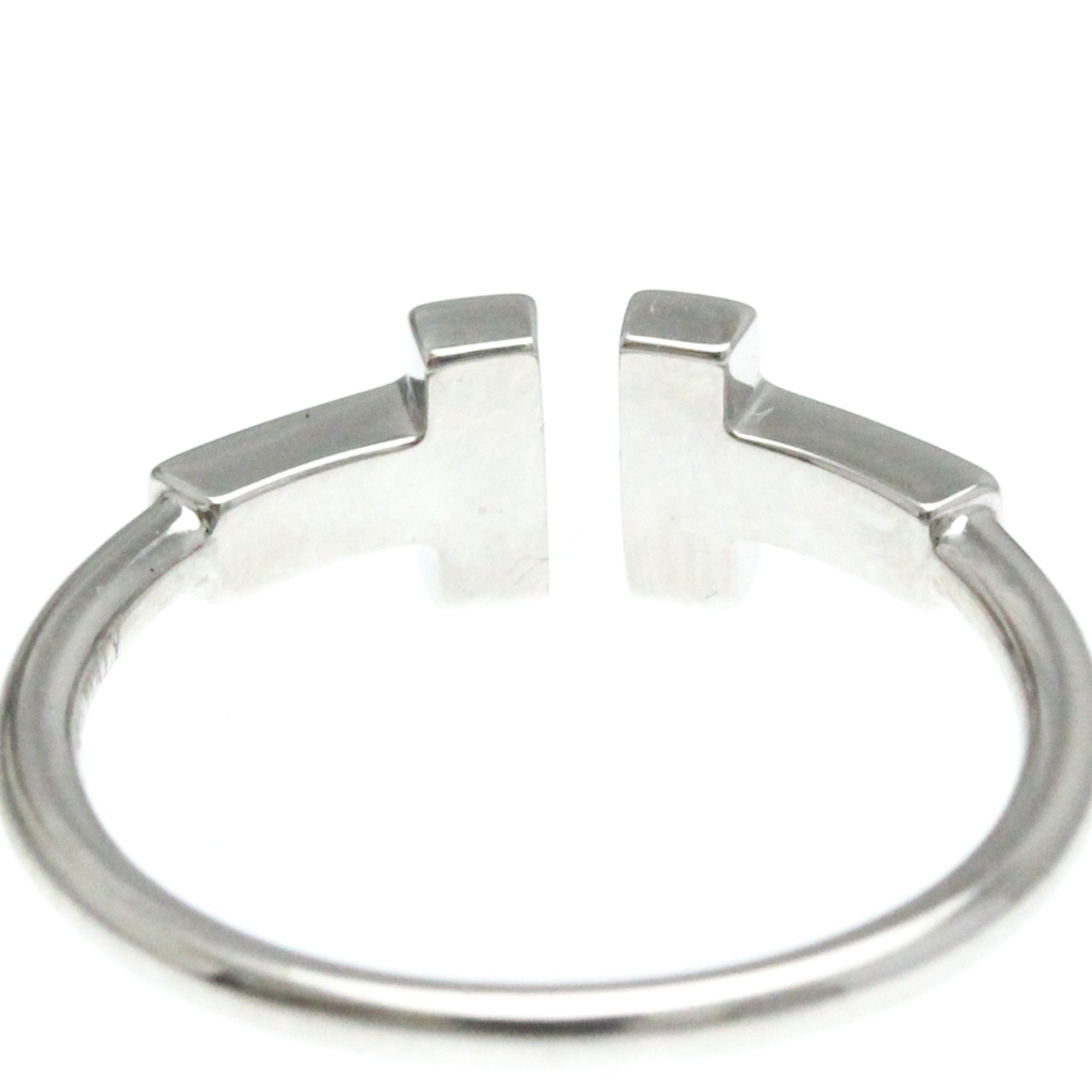 Tiffany & Co T Wire Silver White Gold Ring Jewelry (Pre-Owned)