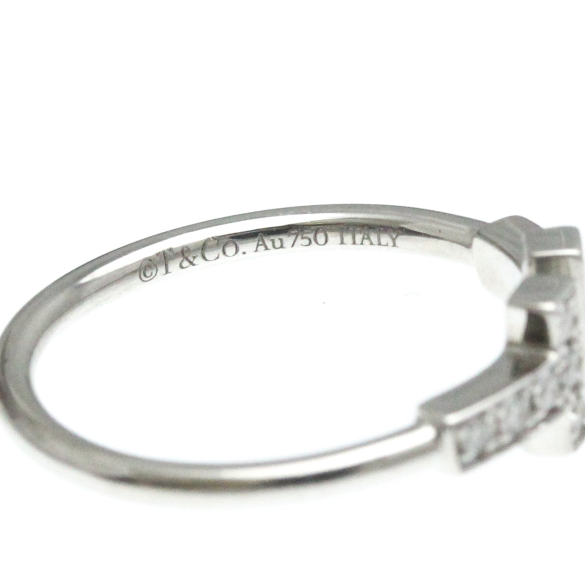 Tiffany & Co T Wire Silver White Gold Ring Jewelry (Pre-Owned)