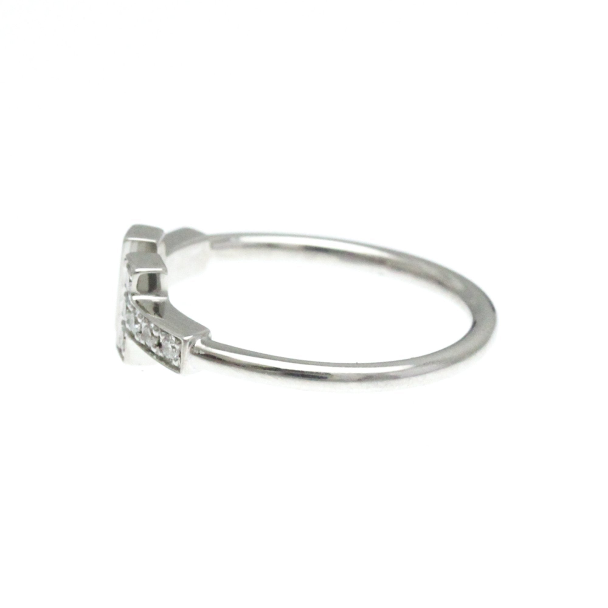 Tiffany & Co T Wire Silver White Gold Ring Jewelry (Pre-Owned)