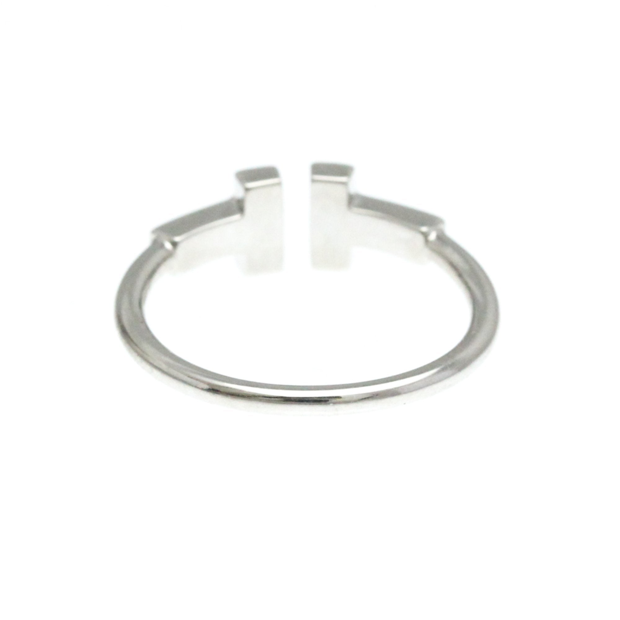 Tiffany & Co T Wire Silver White Gold Ring Jewelry (Pre-Owned)