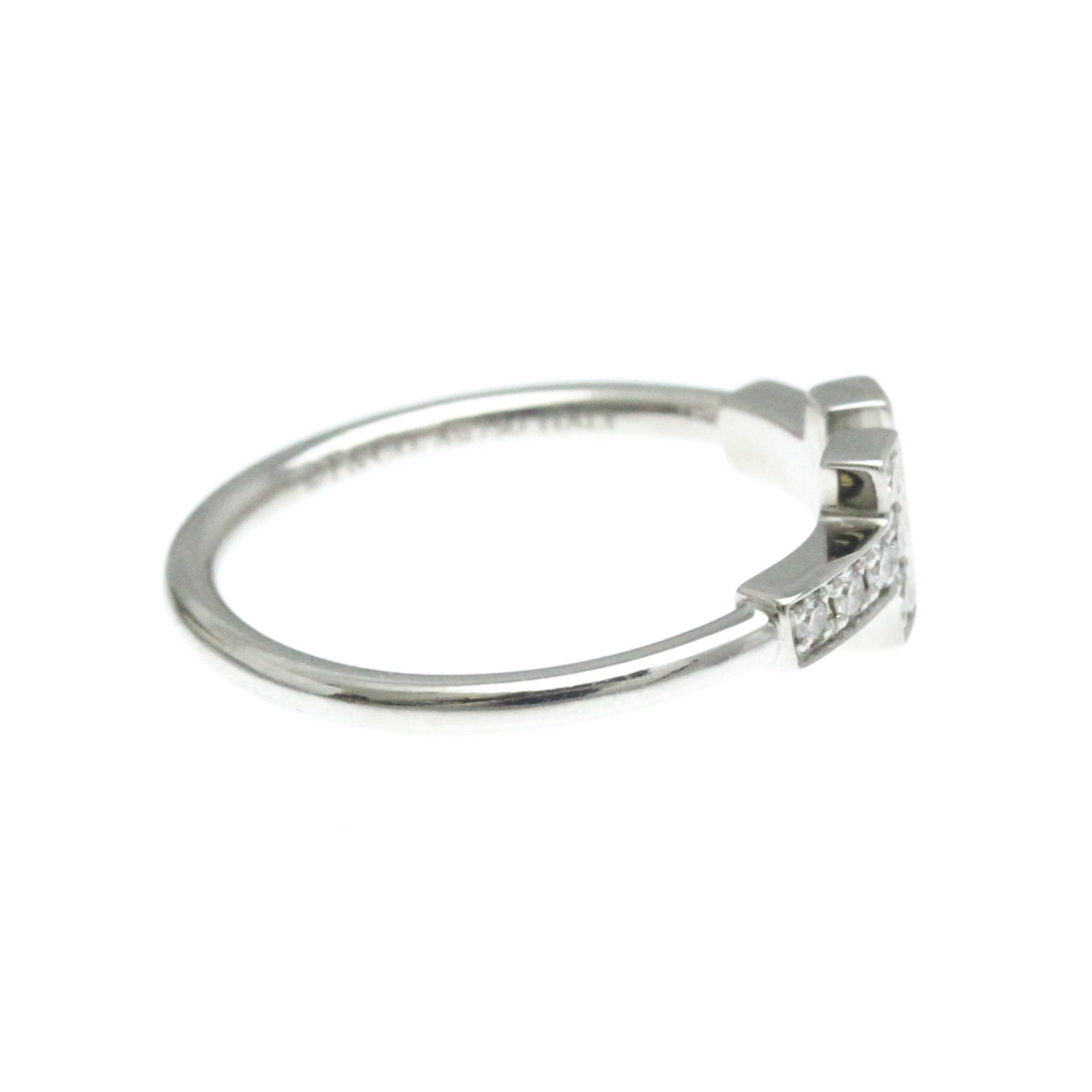 Tiffany & Co T Wire Silver White Gold Ring Jewelry (Pre-Owned)