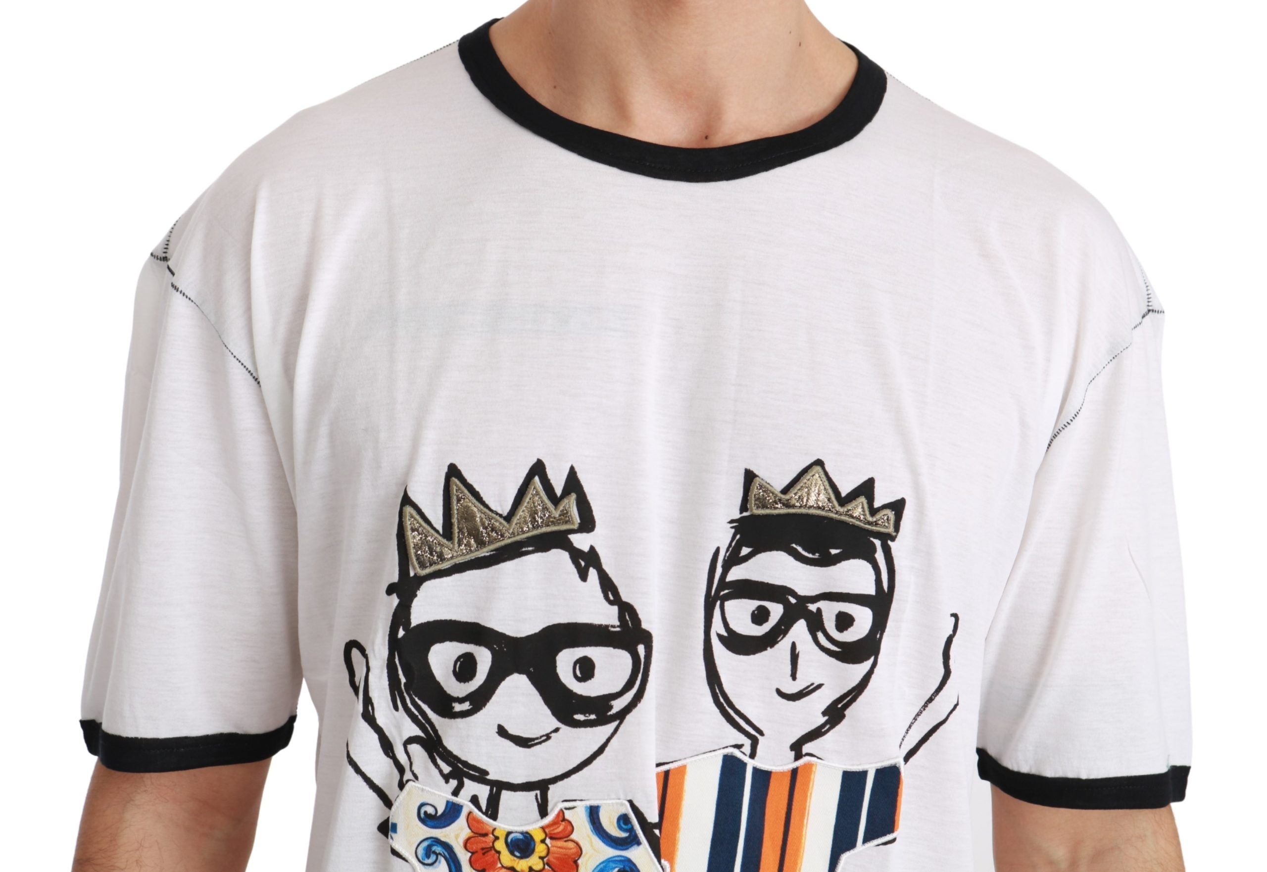 Dolce & Gabbana Elegant White Silk-Blend Men's Men's T-Shirt