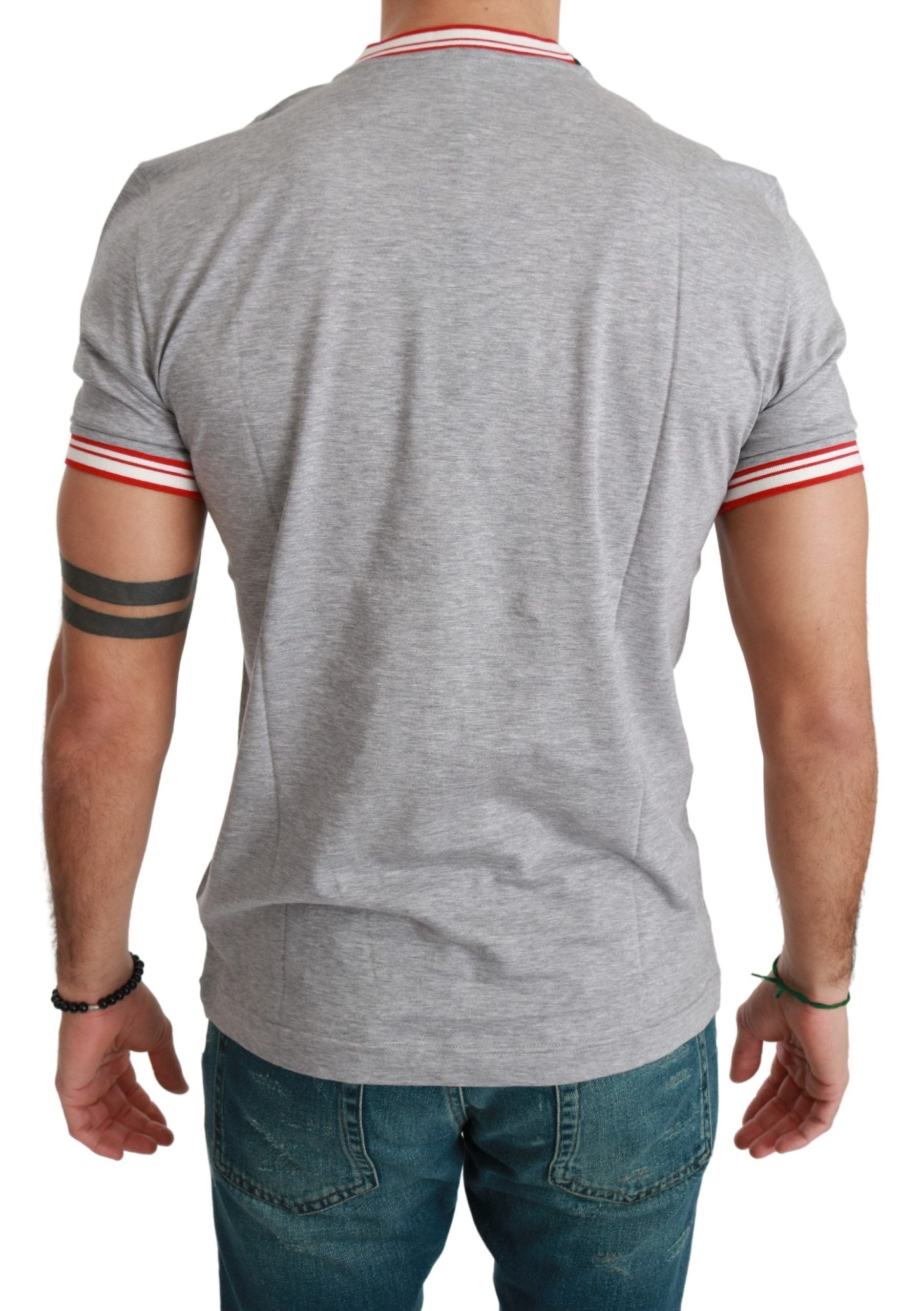 Dolce & Gabbana Chic Gray Cotton T-Shirt with Year of the Pig Men's Motive