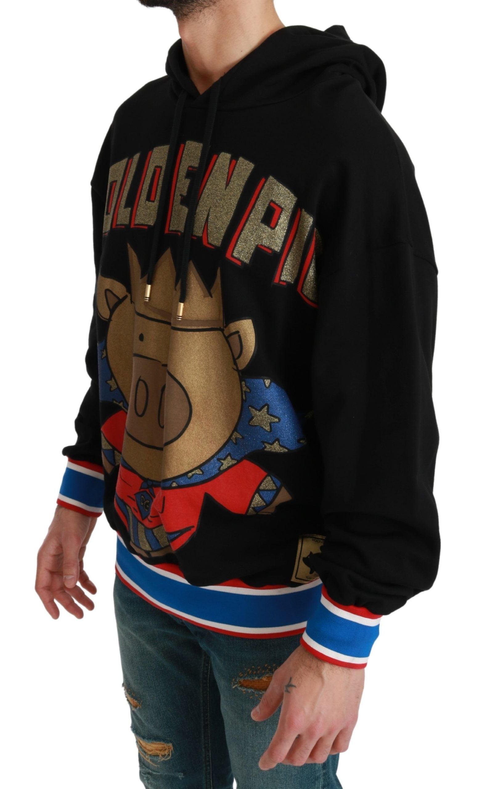 Dolce & Gabbana Black Sweater Pig of the Year Men's Hooded