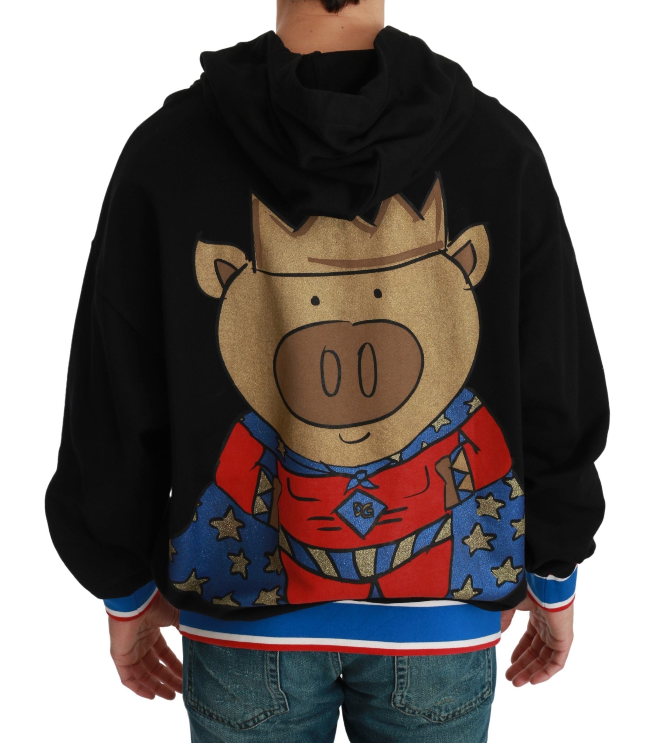 Dolce & Gabbana Elegant Hooded Pullover With Regal Men's Motif