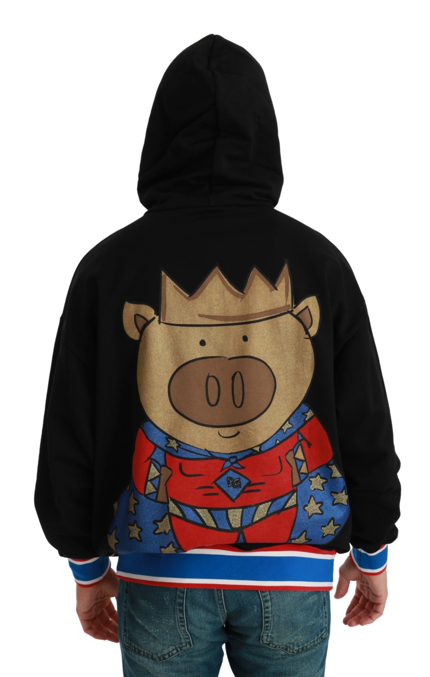 Dolce & Gabbana Elegant Hooded Pullover With Regal Men's Motif