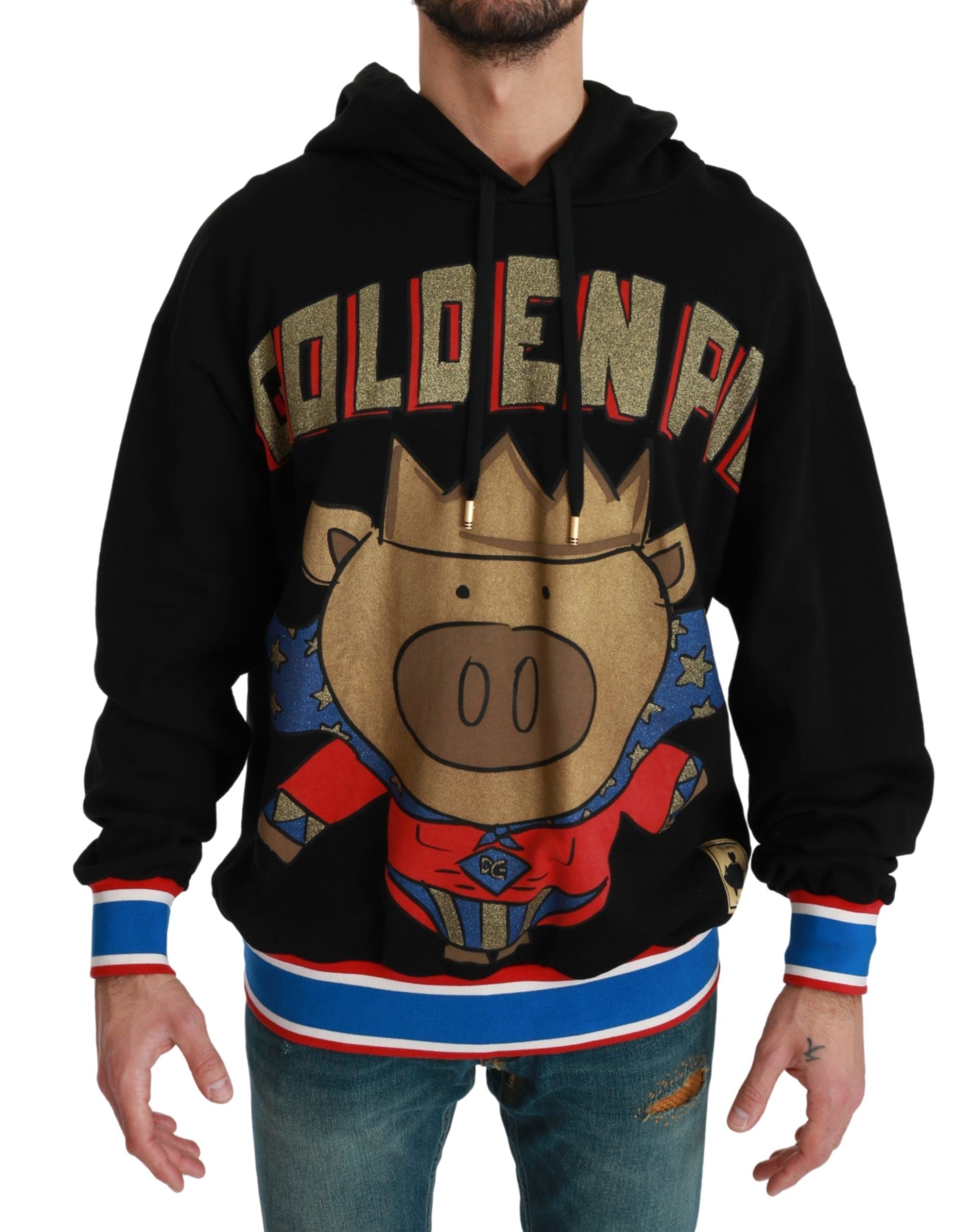 Dolce & Gabbana Elegant Hooded Pullover With Regal Men's Motif