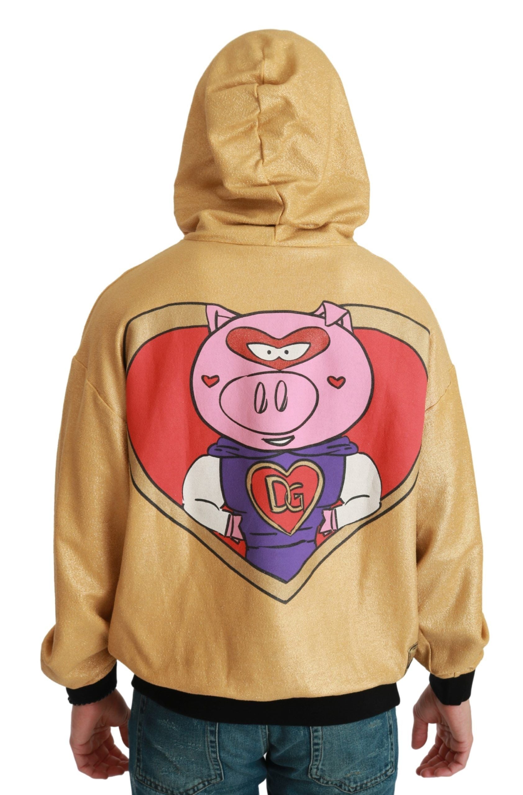 Dolce & Gabbana Gold Pig of the Year Hooded Men's Sweater