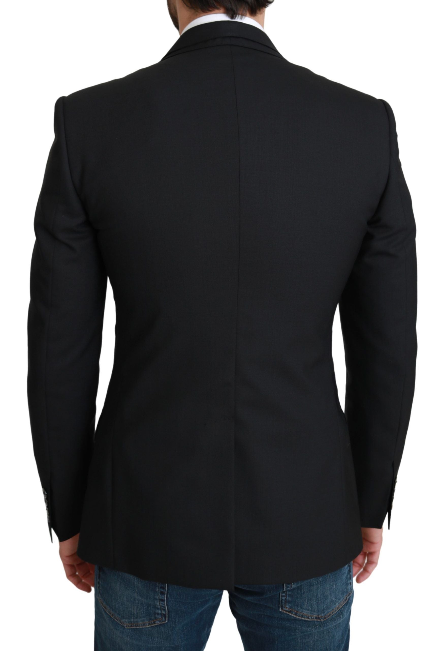 Dolce & Gabbana Black Single Breasted Formal Wool Men's Blazer