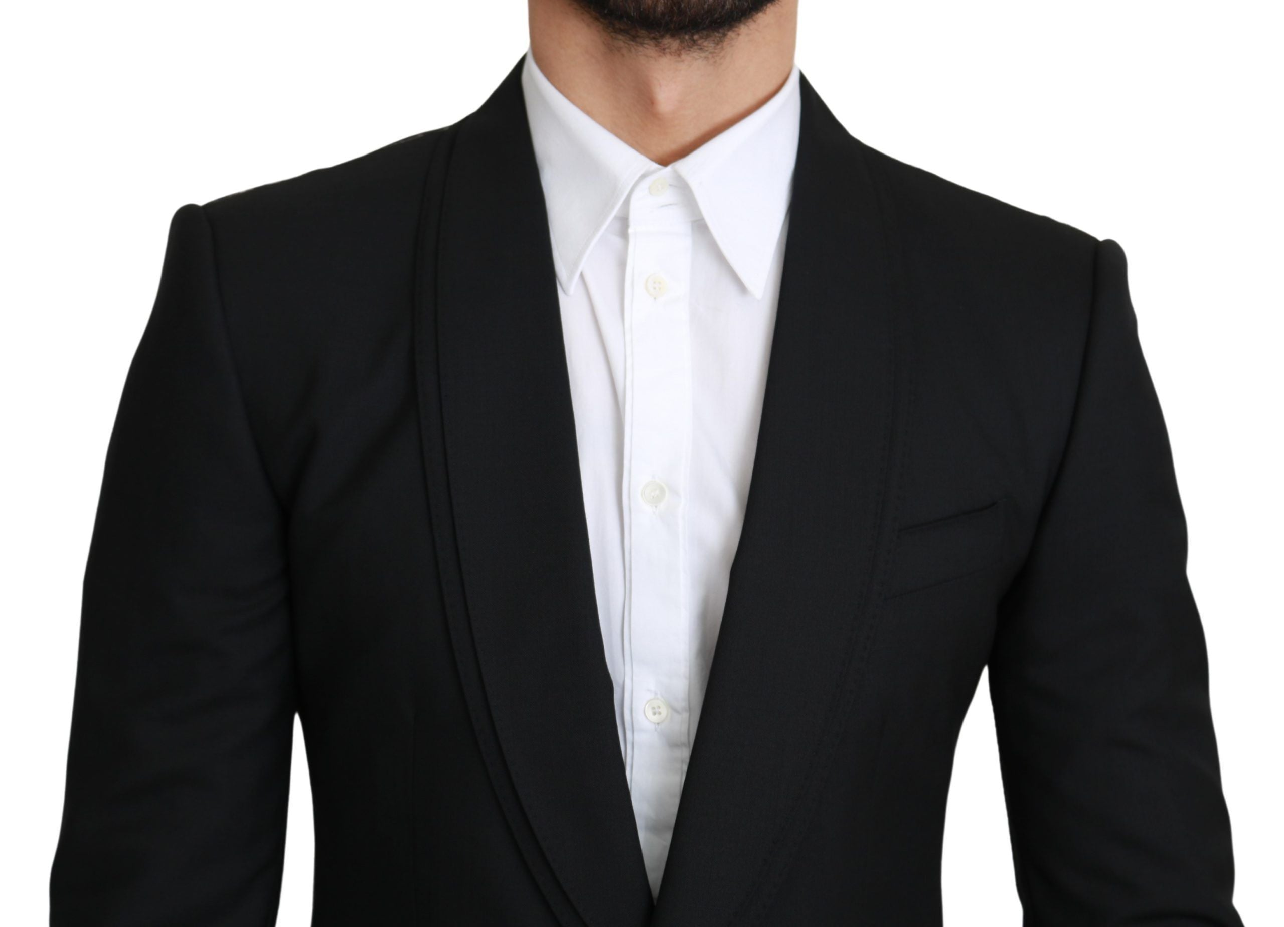 Dolce & Gabbana Elegant Black Virgin Wool Formal Men's Blazer