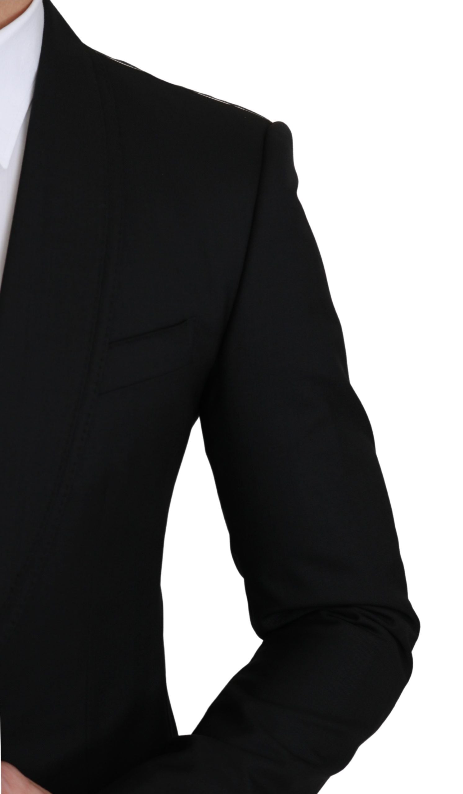 Dolce & Gabbana Black Single Breasted Formal Wool Men's Blazer