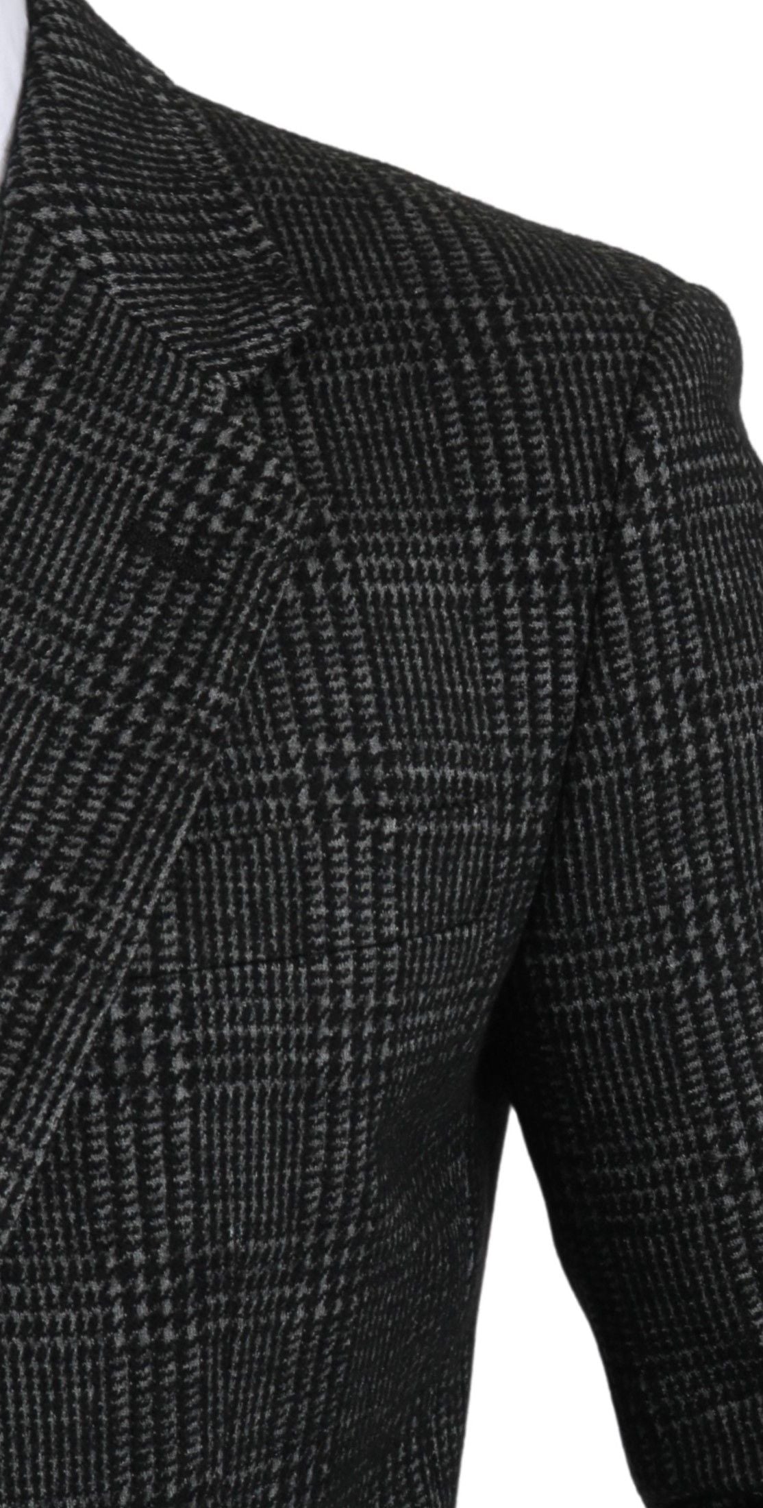 Dolce & Gabbana Gray Plaid Check Slim Fit Jacket Men's Blazer
