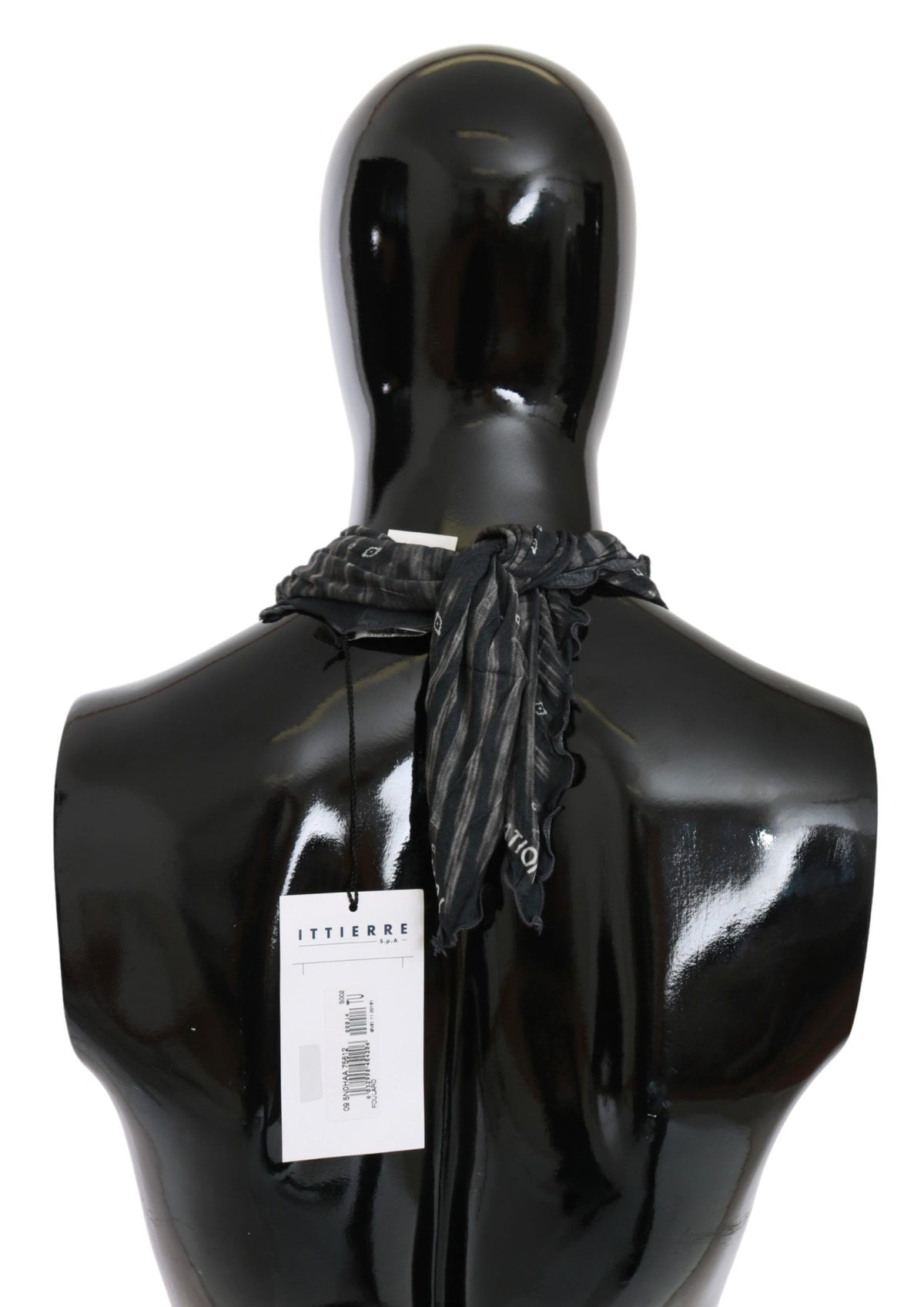 Costume National Black Gray Viscose Foulard Women Scarf