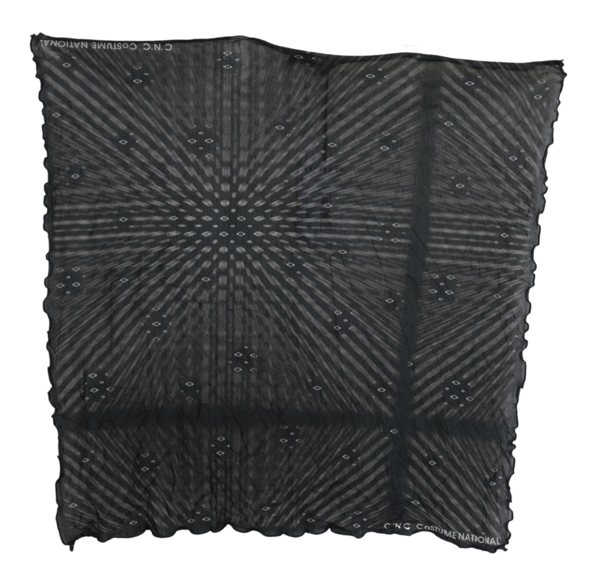 Costume National Black Gray Viscose Foulard Women Scarf
