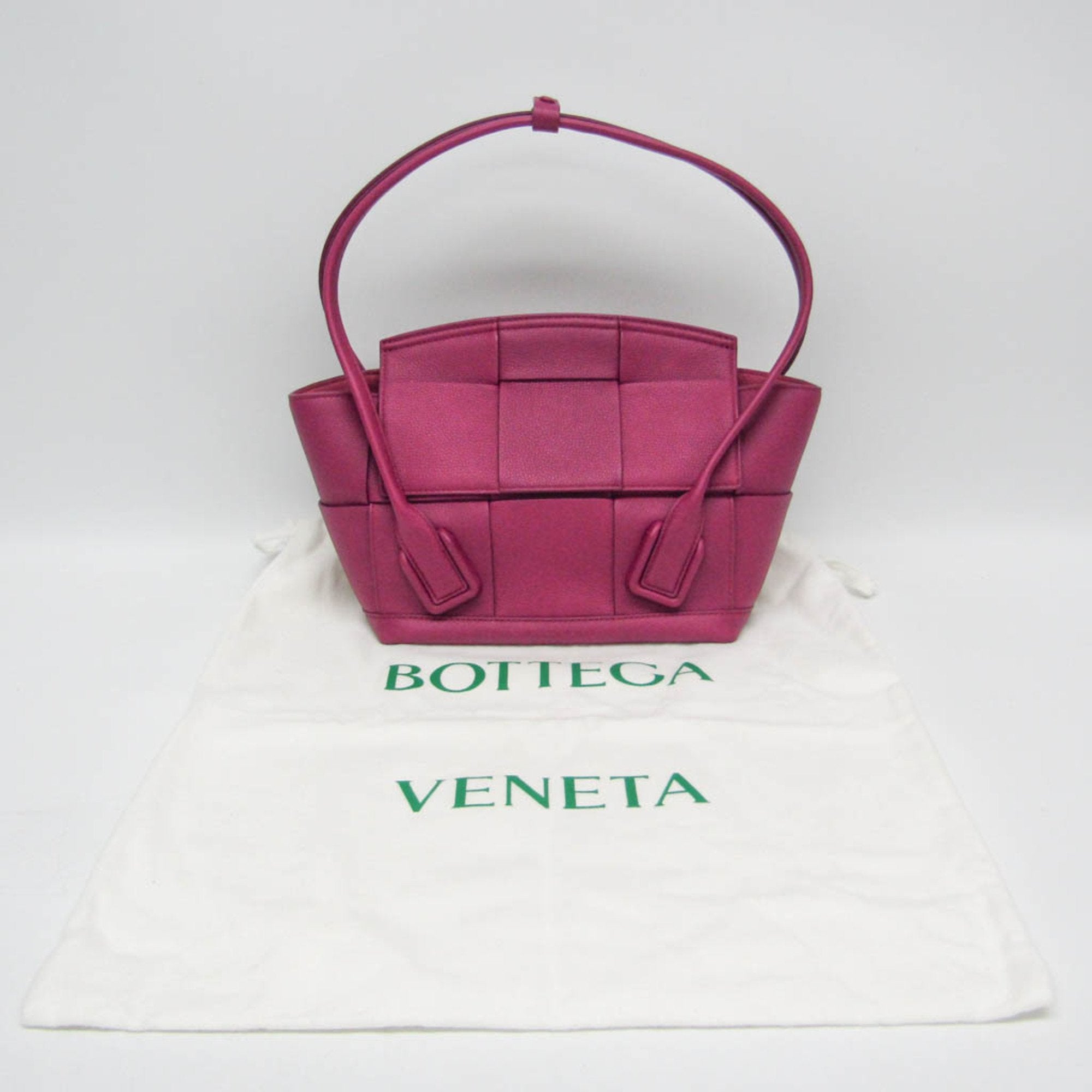 Bottega Veneta Arco Purple Leather Handbag (Pre-Owned)
