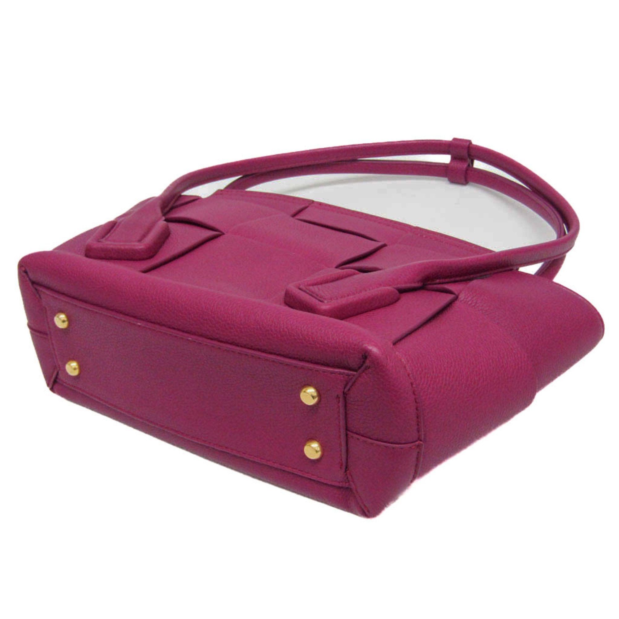 Bottega Veneta Arco Purple Leather Handbag (Pre-Owned)