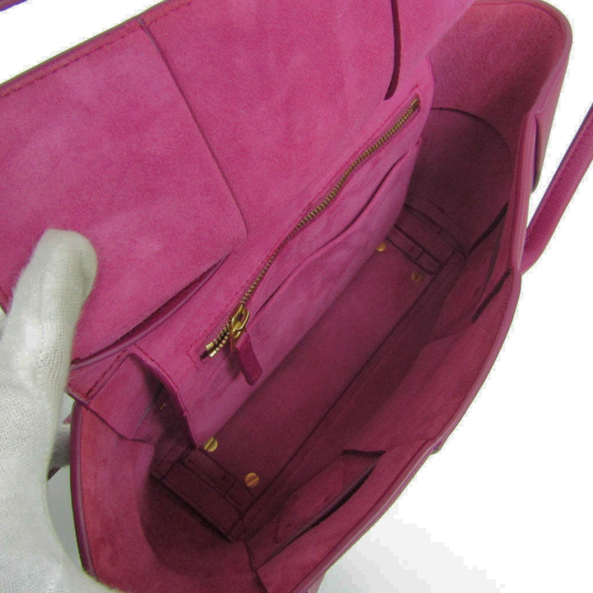 Bottega Veneta Arco Purple Leather Handbag (Pre-Owned)