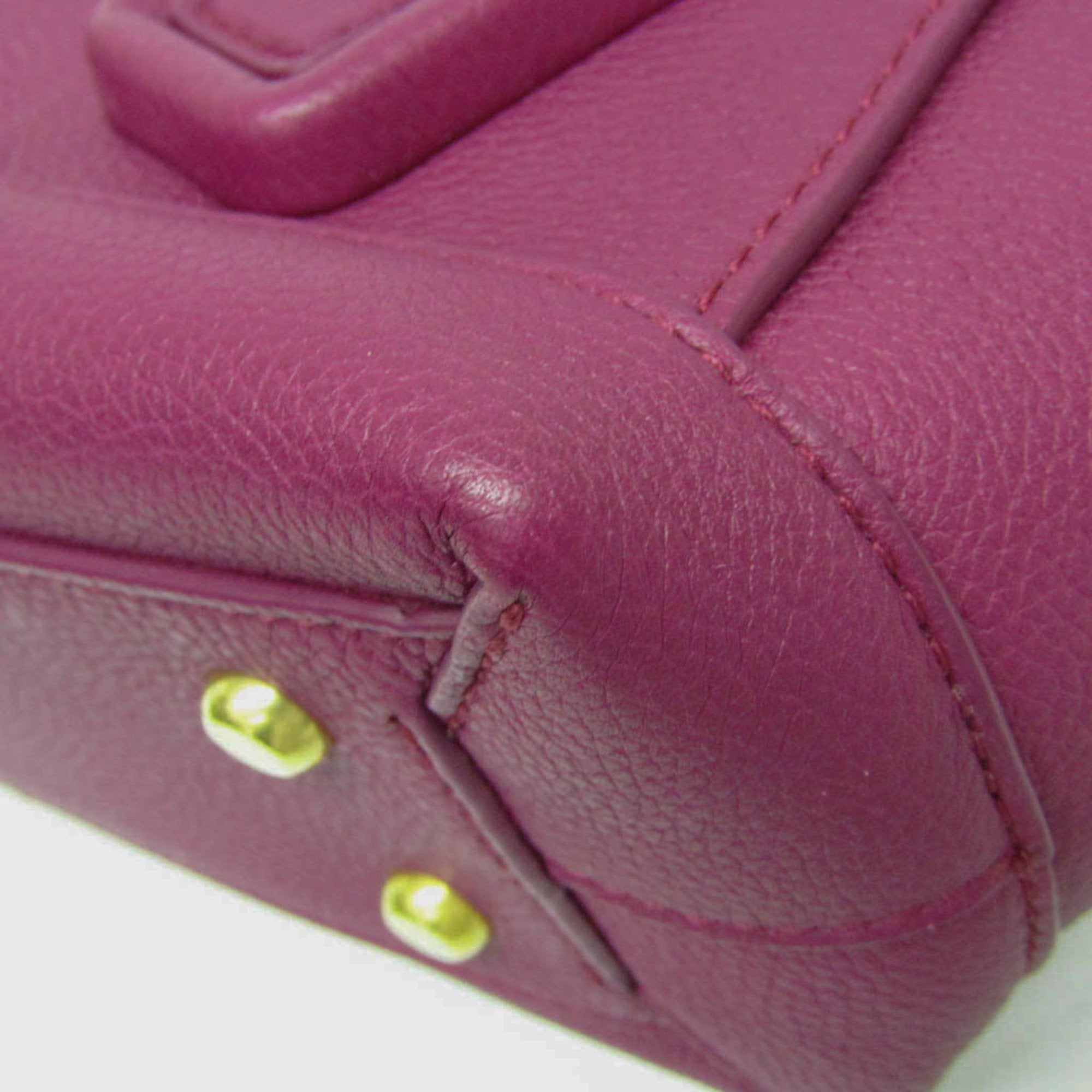 Bottega Veneta Arco Purple Leather Handbag (Pre-Owned)