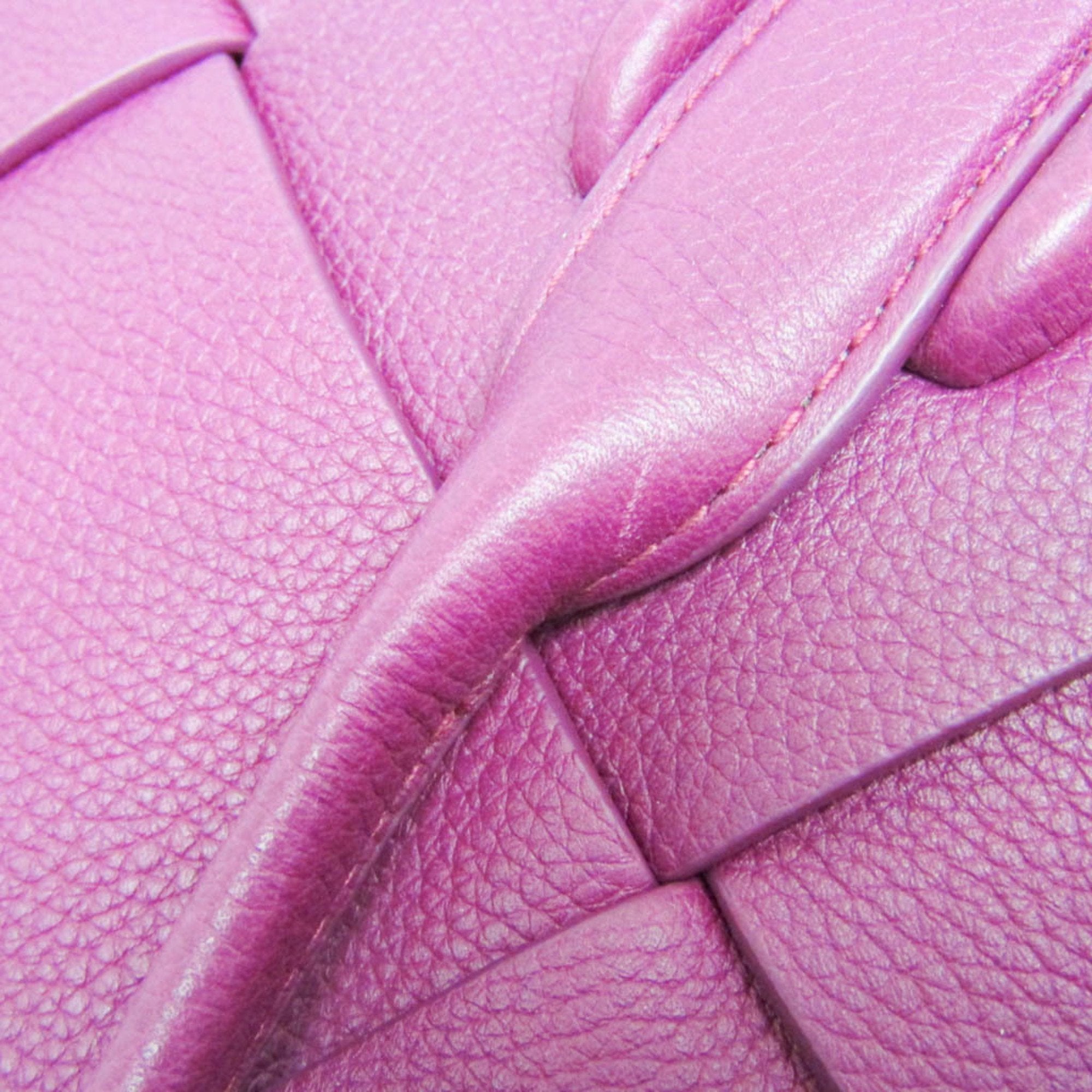 Bottega Veneta Arco Purple Leather Handbag (Pre-Owned)