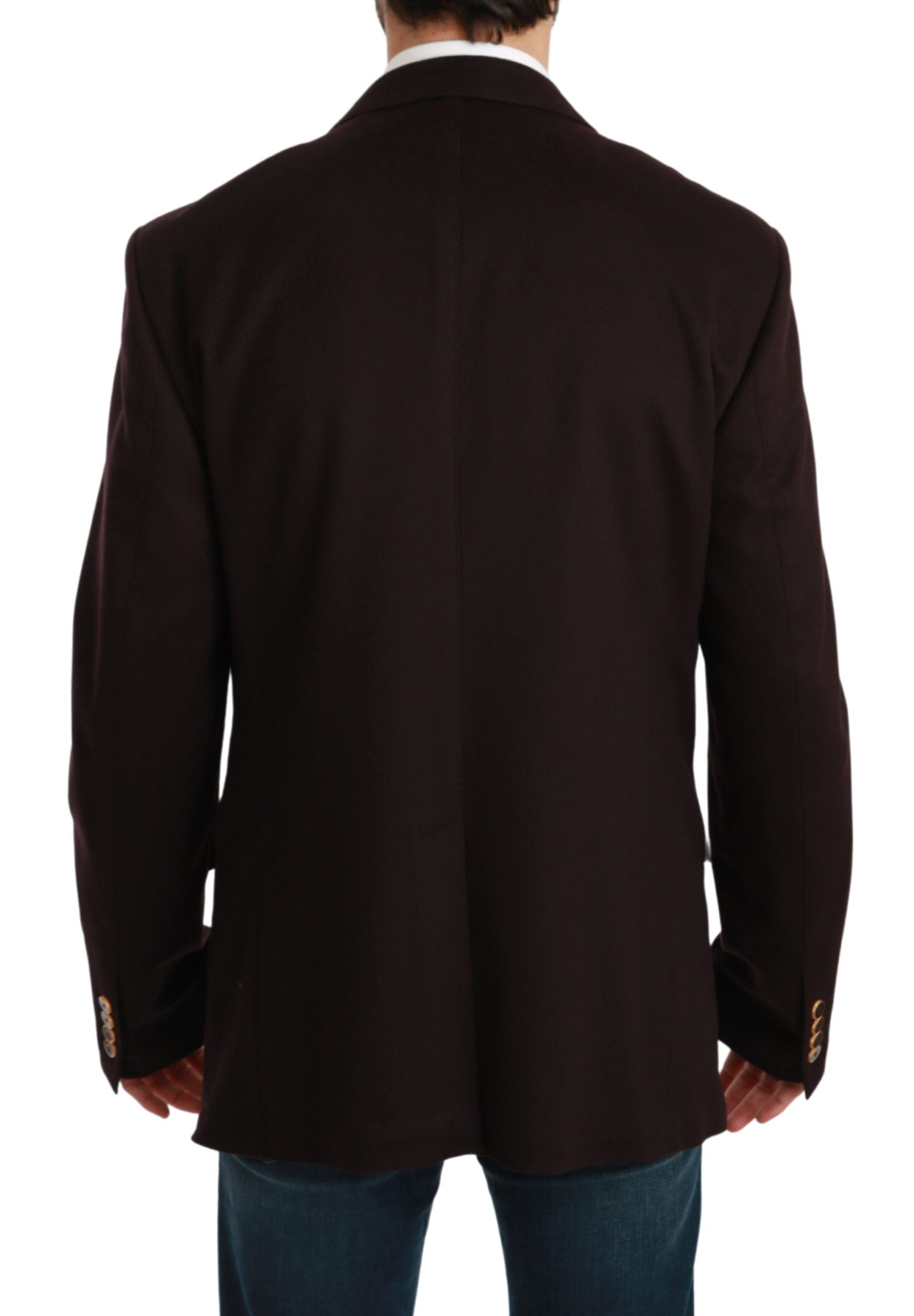 Dolce & Gabbana Bordeaux Cashmere Coat TAORMINA Men's Blazer