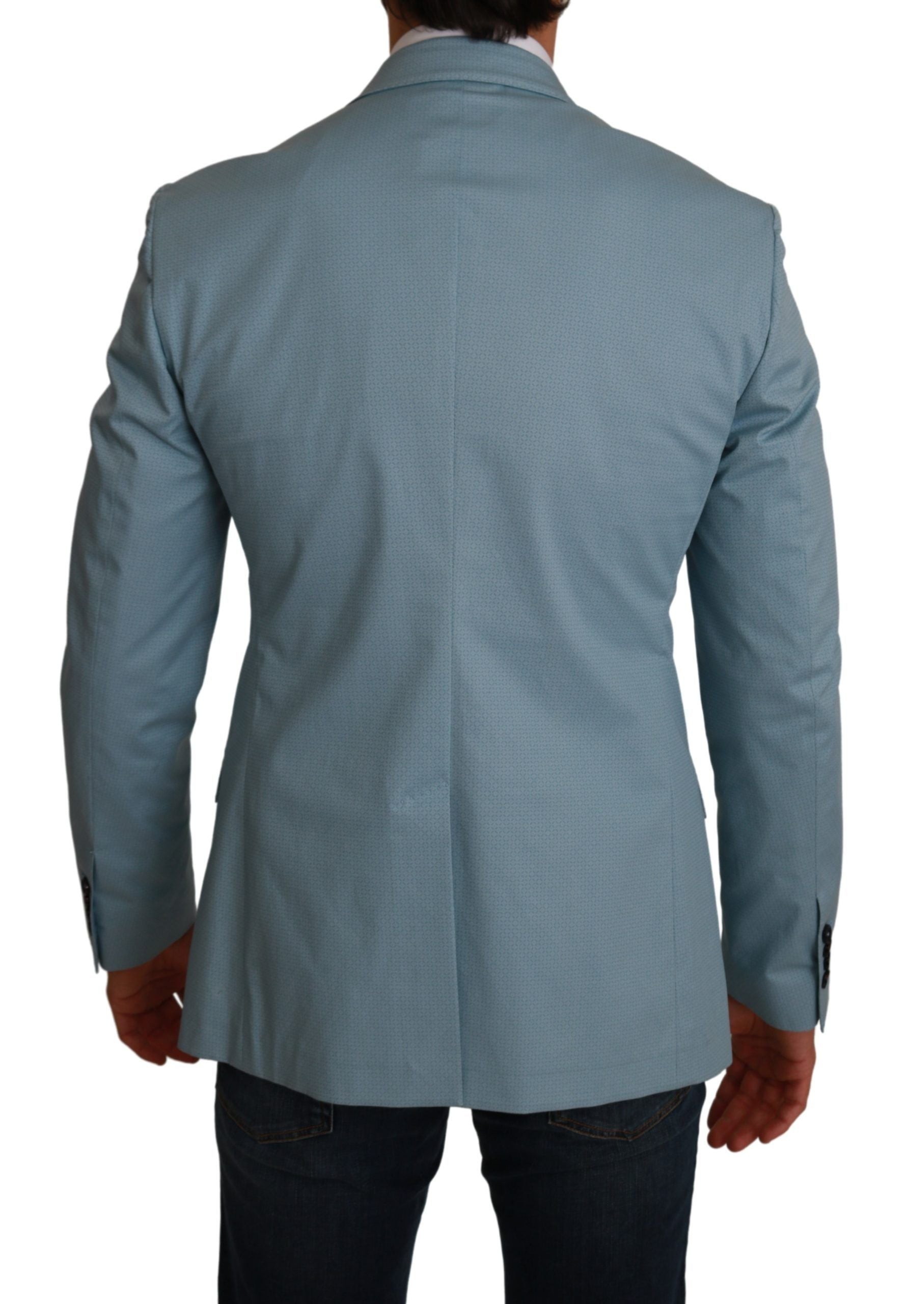 Dolce & Gabbana Blue Slim Fit Coat Jacket MARTINI Men's Blazer