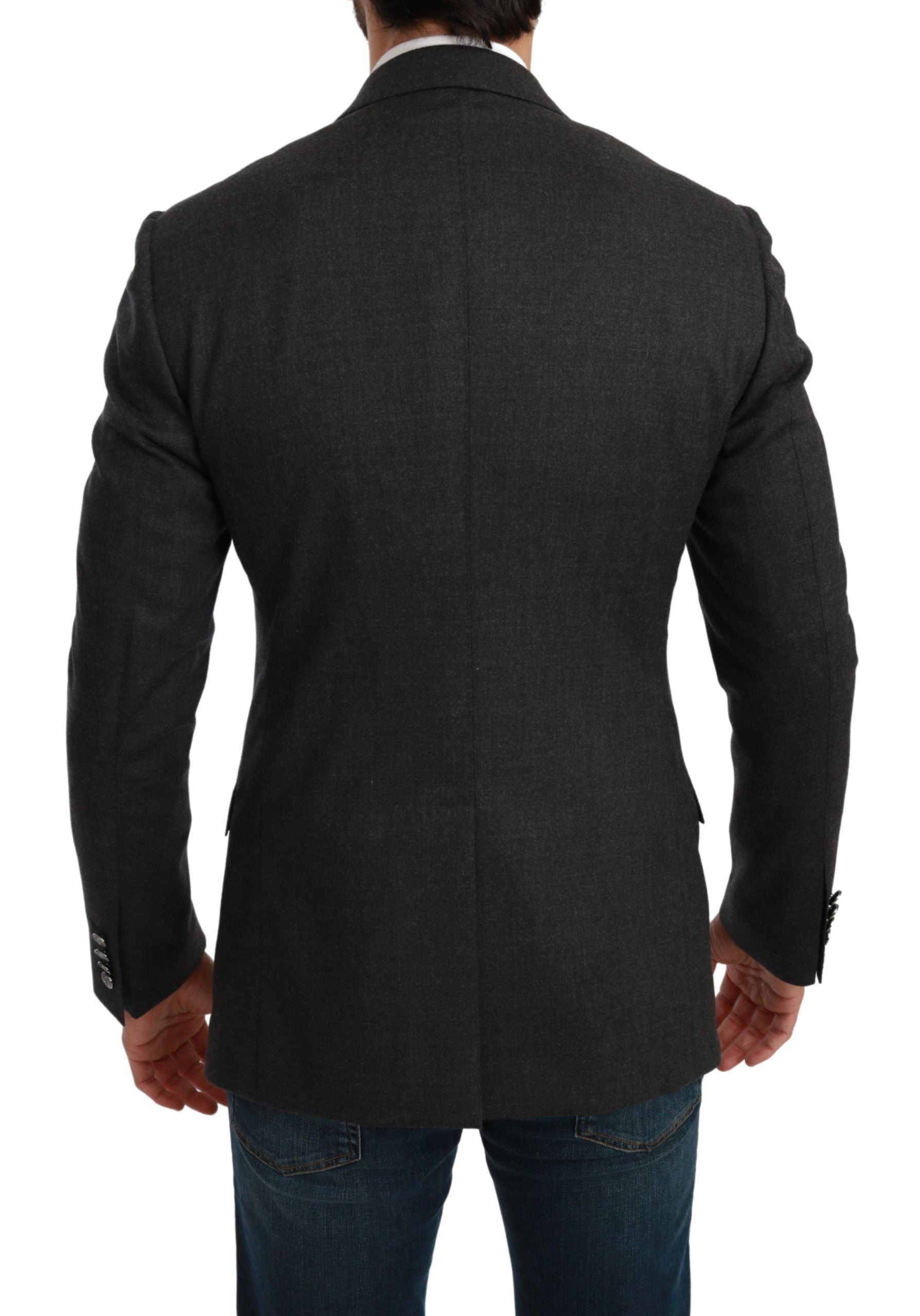 Dolce & Gabbana Gray NAPOLI Slim Fit Jacket Wool Men's Blazer