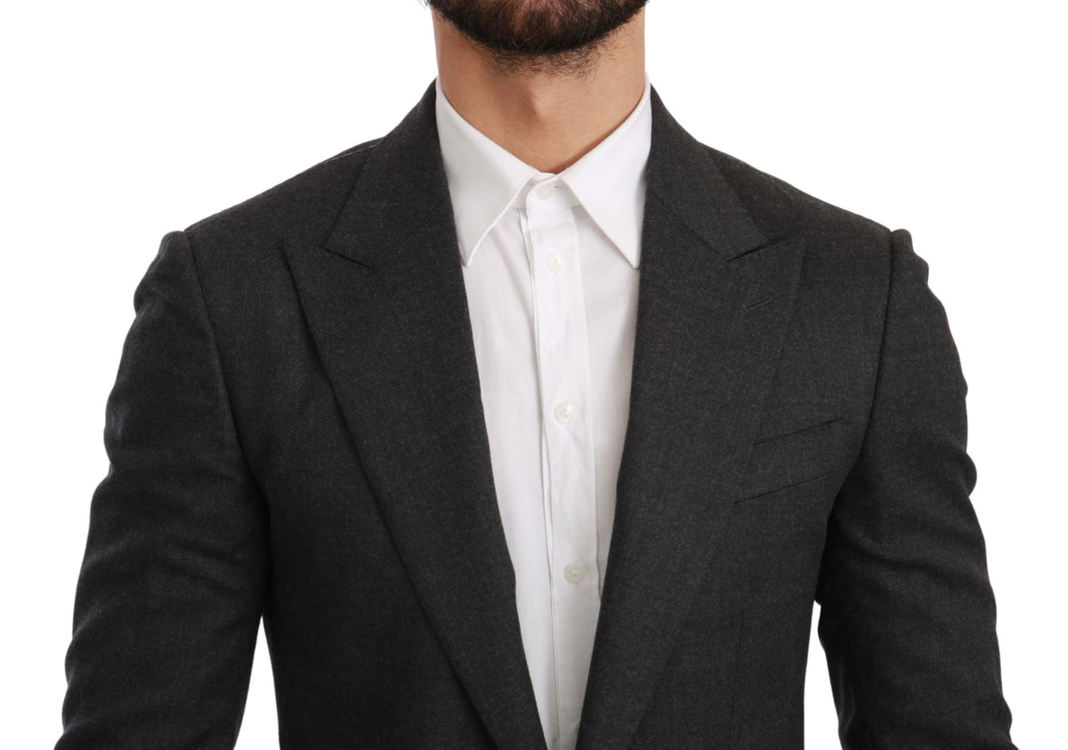Dolce & Gabbana Gray NAPOLI Slim Fit Jacket Wool Men's Blazer