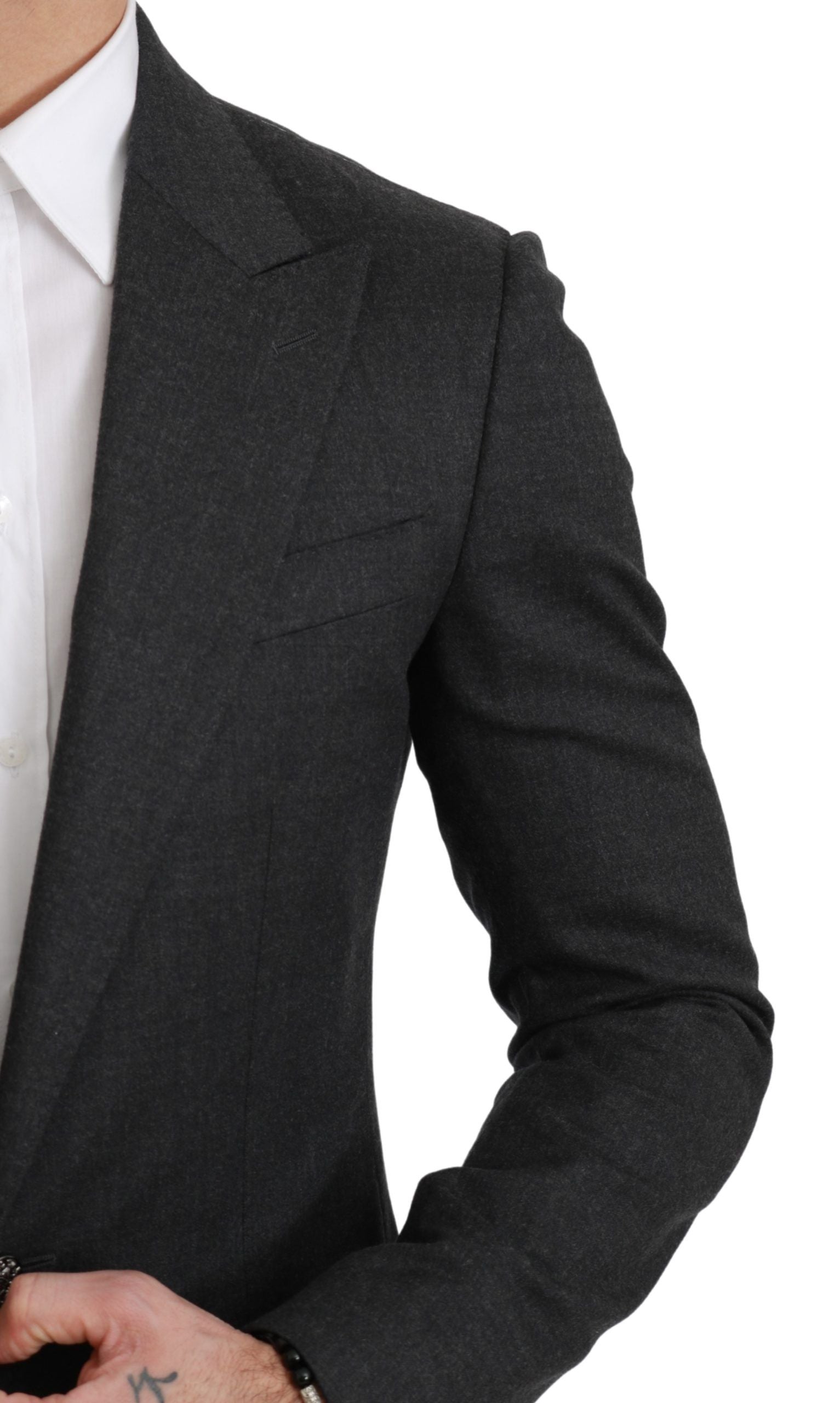 Dolce & Gabbana Gray NAPOLI Slim Fit Jacket Wool Men's Blazer