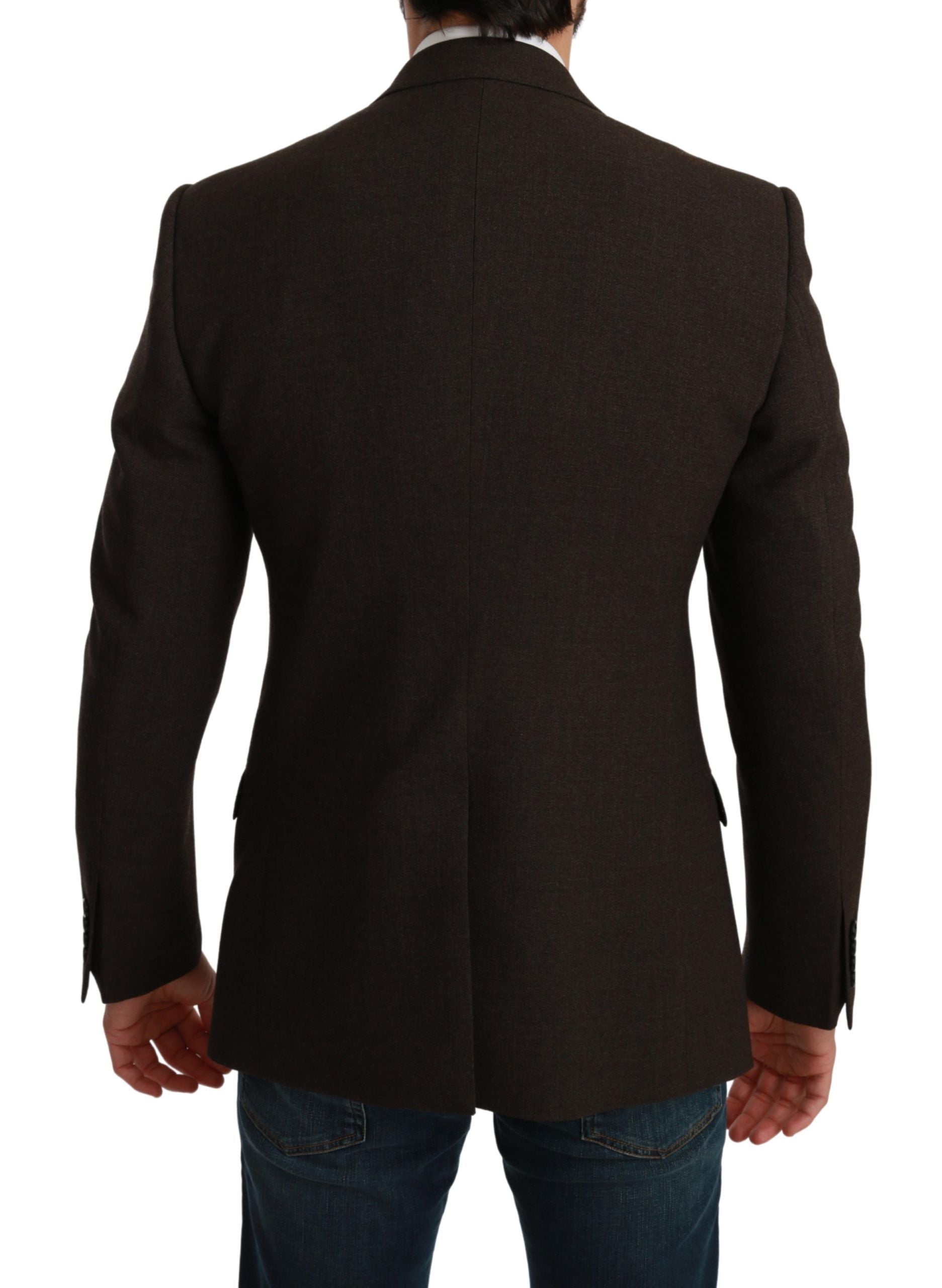 Dolce & Gabbana Elegant Brown Virgin Wool Martini Men's Blazer