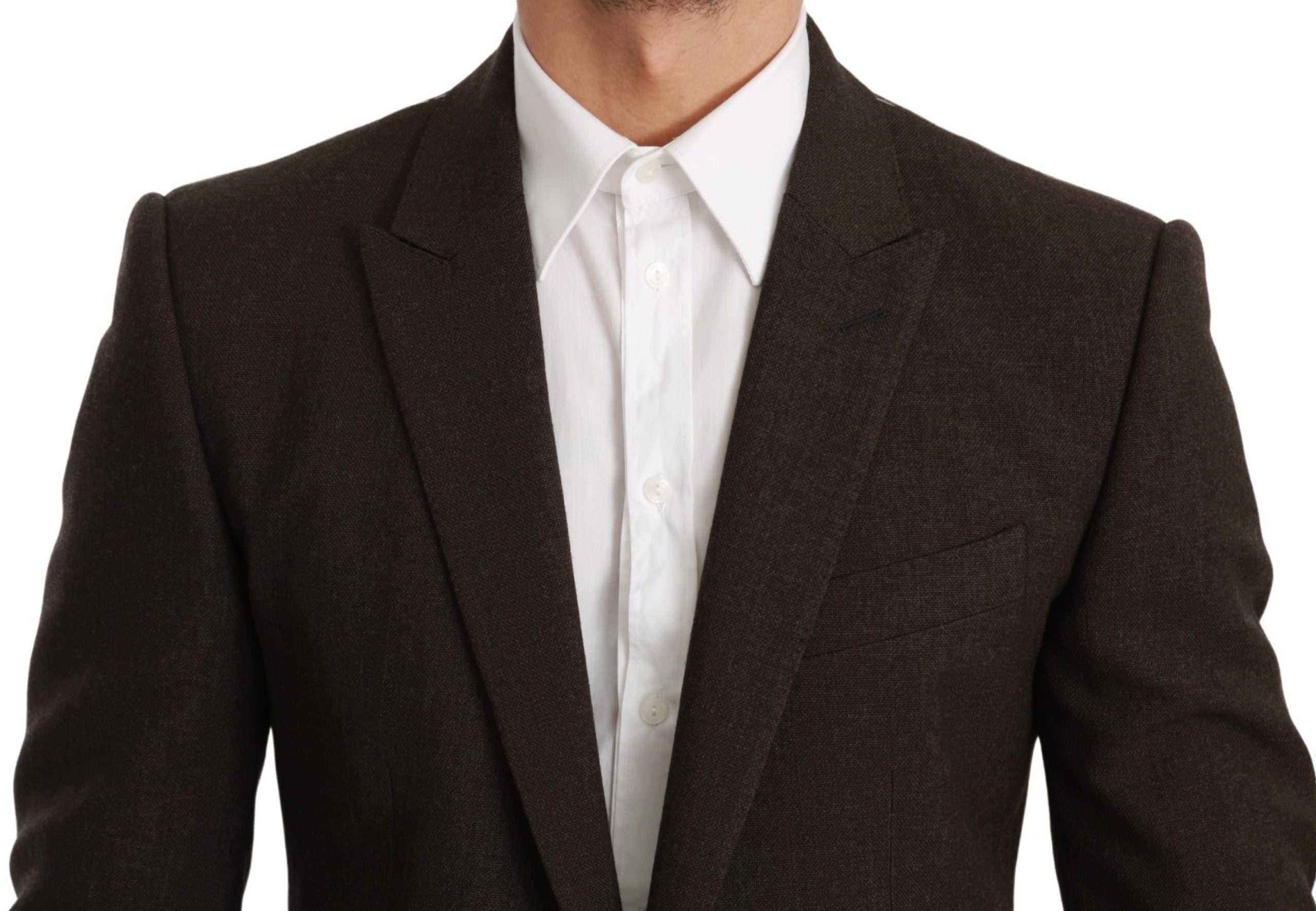 Dolce & Gabbana Elegant Brown Virgin Wool Martini Men's Blazer