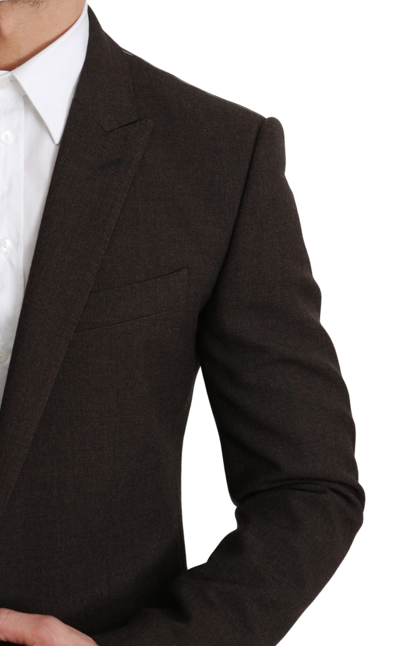 Dolce & Gabbana Elegant Brown Virgin Wool Martini Men's Blazer