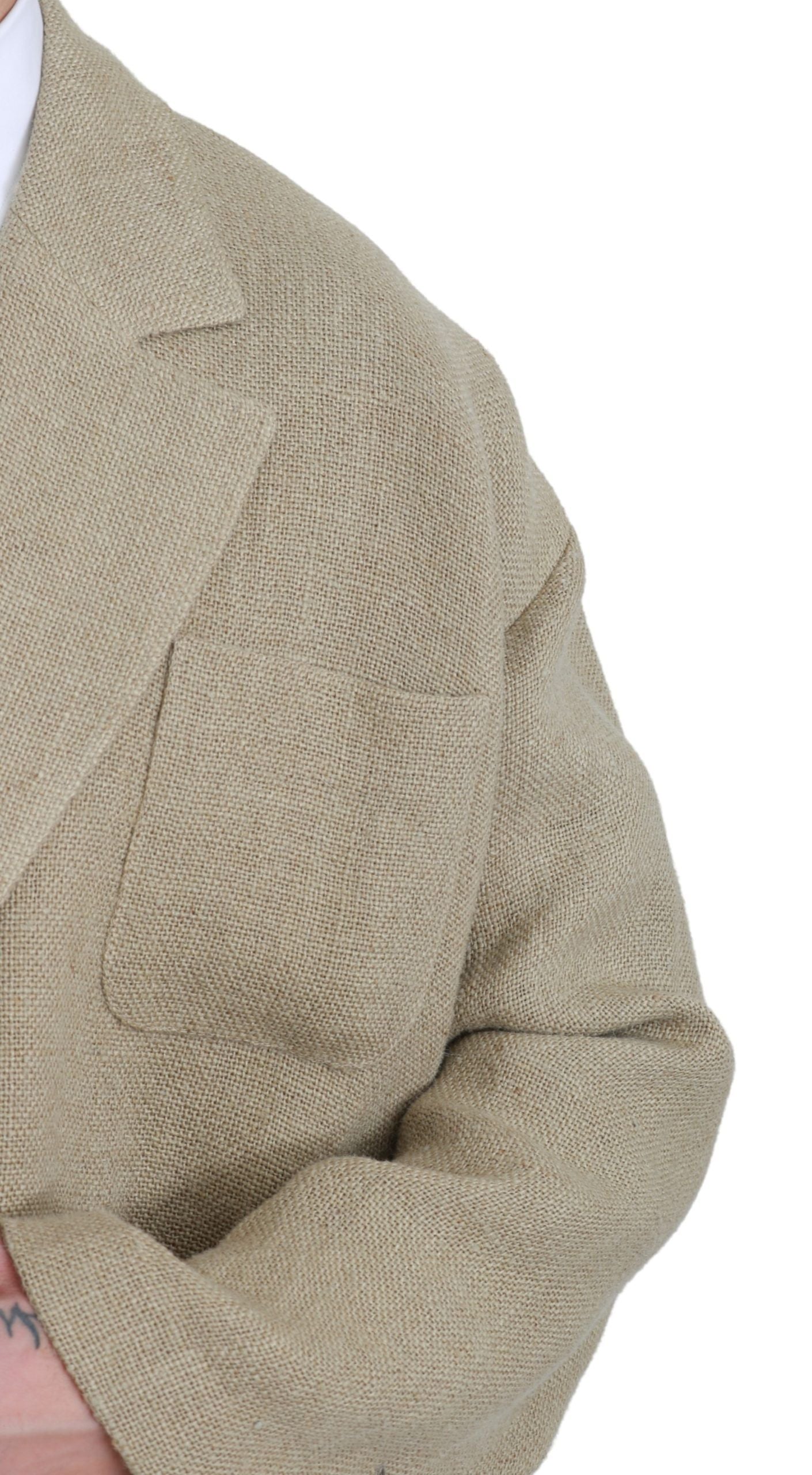 Dolce & Gabbana Beige Jacket Men's 100% Jute Blazer Men's Coat