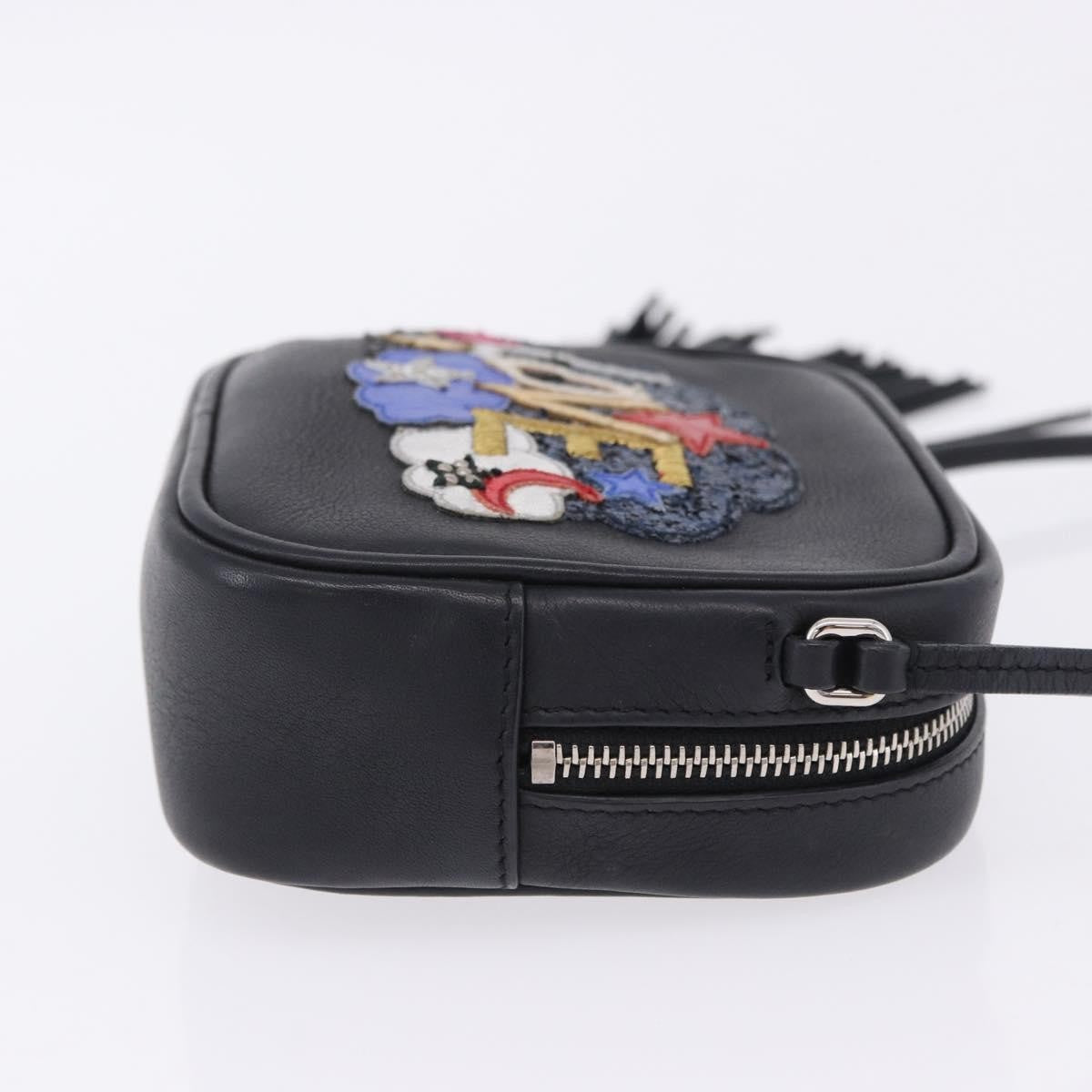 Saint Laurent Classic Monogram Blogger Patch Embellished Leather Black Leather Crossbody Bag Bag (Pre-Owned)