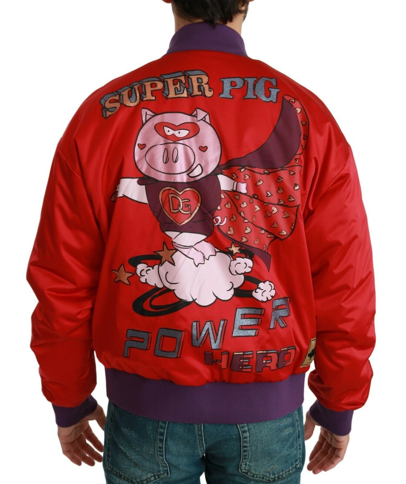 Dolce & Gabbana Red YEAR OF THE PIG Bomber Men's Jacket