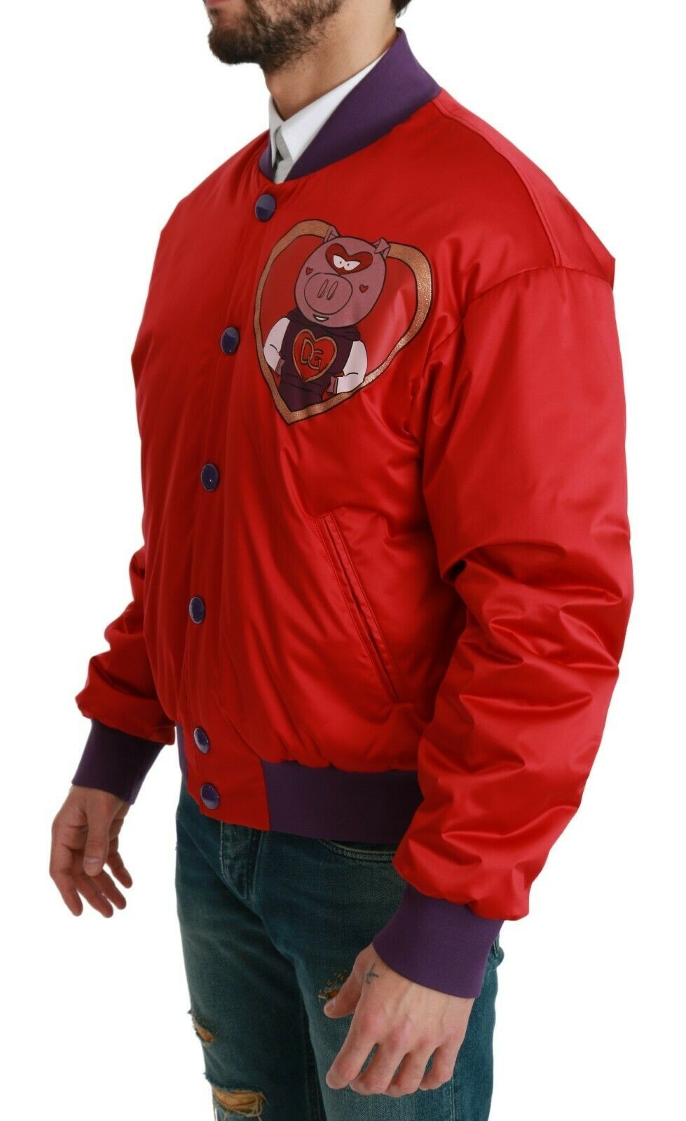 Dolce & Gabbana Red YEAR OF THE PIG Bomber Men's Jacket