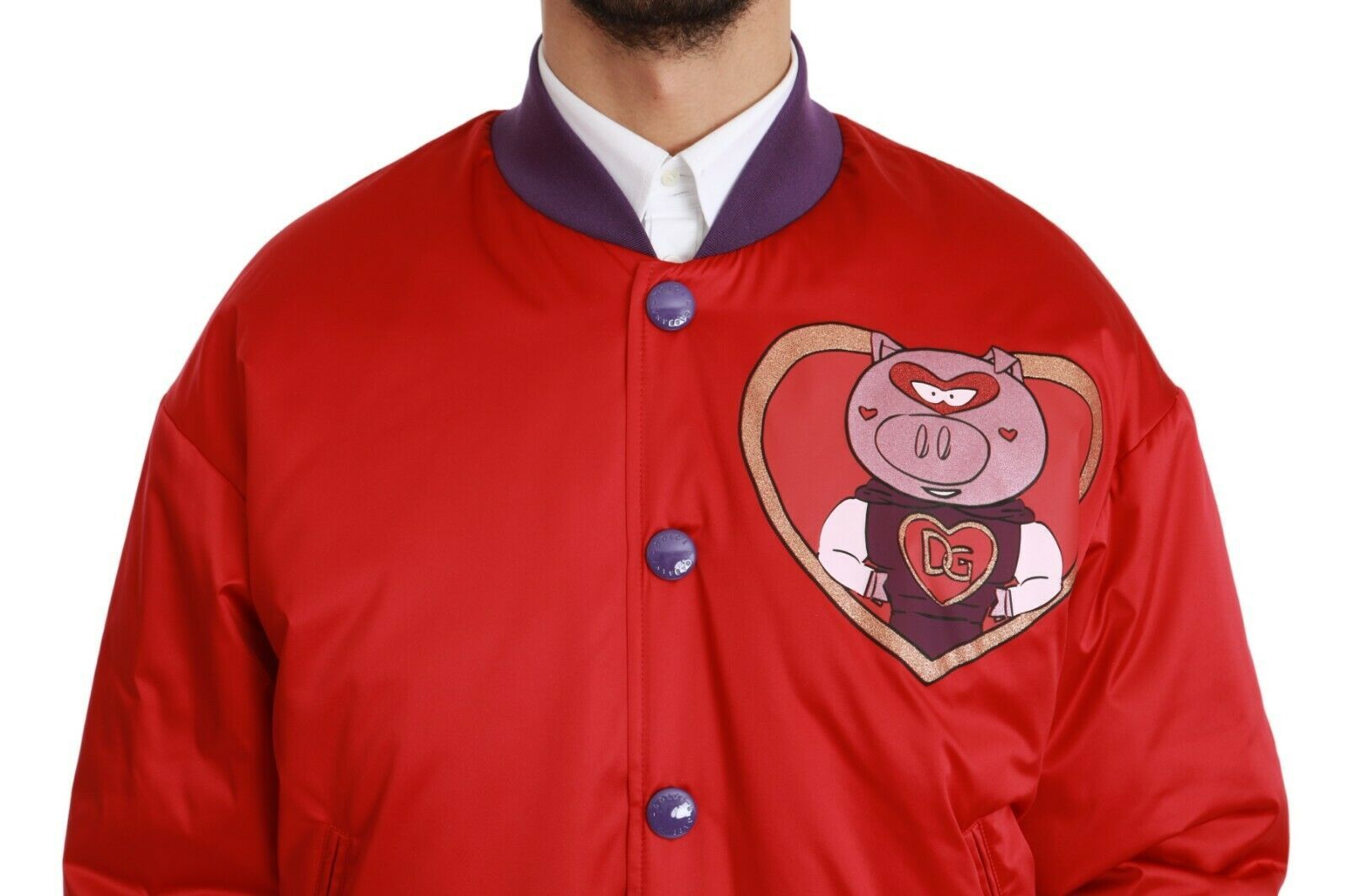 Dolce & Gabbana Red YEAR OF THE PIG Bomber Men's Jacket