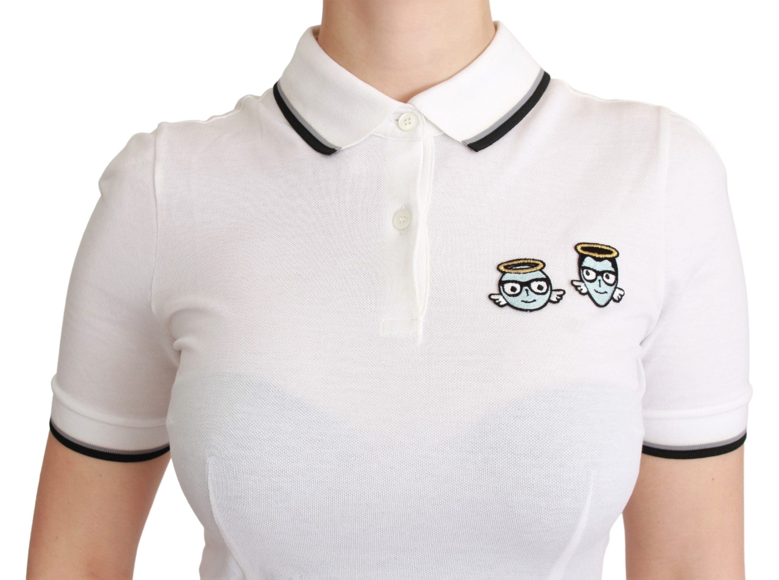 Dolce & Gabbana White Cotton Polo #dgfamily Women's T-shirt