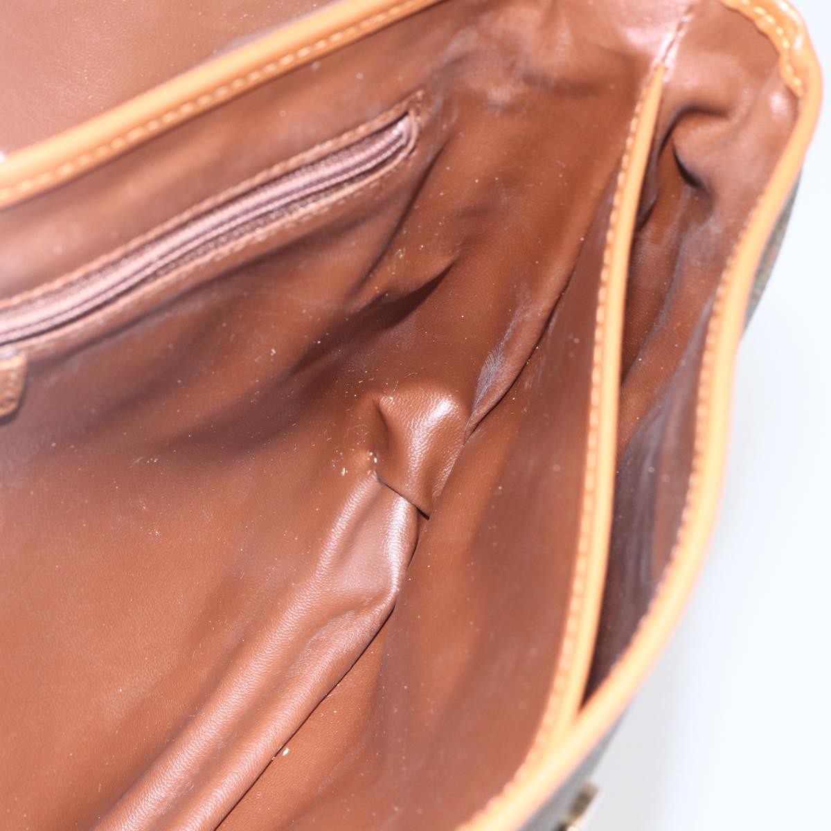 Valentino Garavani Vintage Canvas And Leather Brown Canvas Shoulder Bag Bag (Pre-Owned)