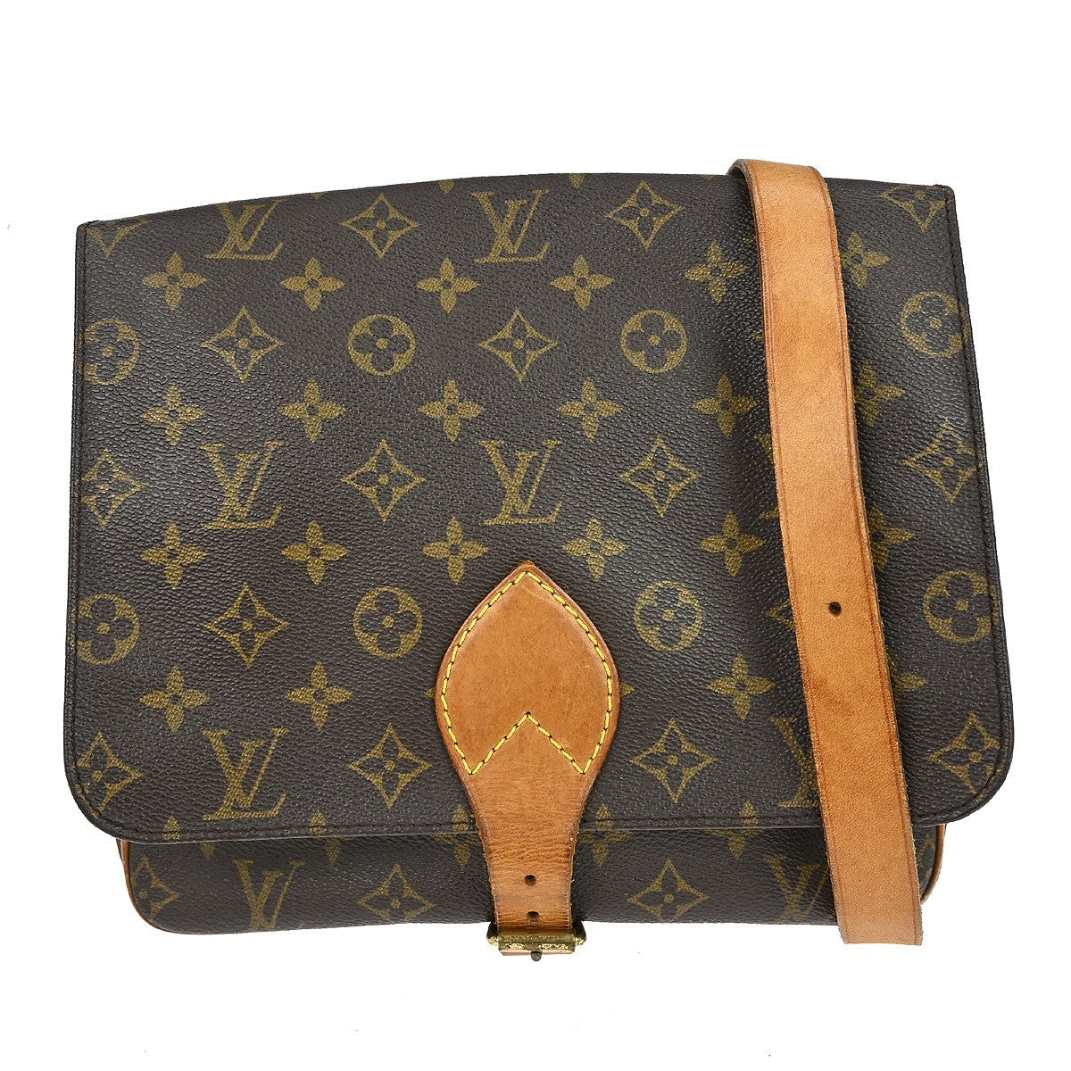 Louis Vuitton Cartouchiere Monogram Brown Canvas Shoulder Bag Bag (Pre-Owned)