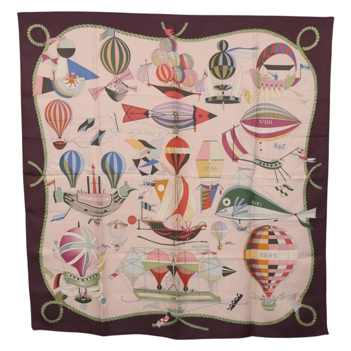 Hermes Carré 90 Silk Multicolor Pink Silk Scarve & Shawl Accessory (Pre-Owned)