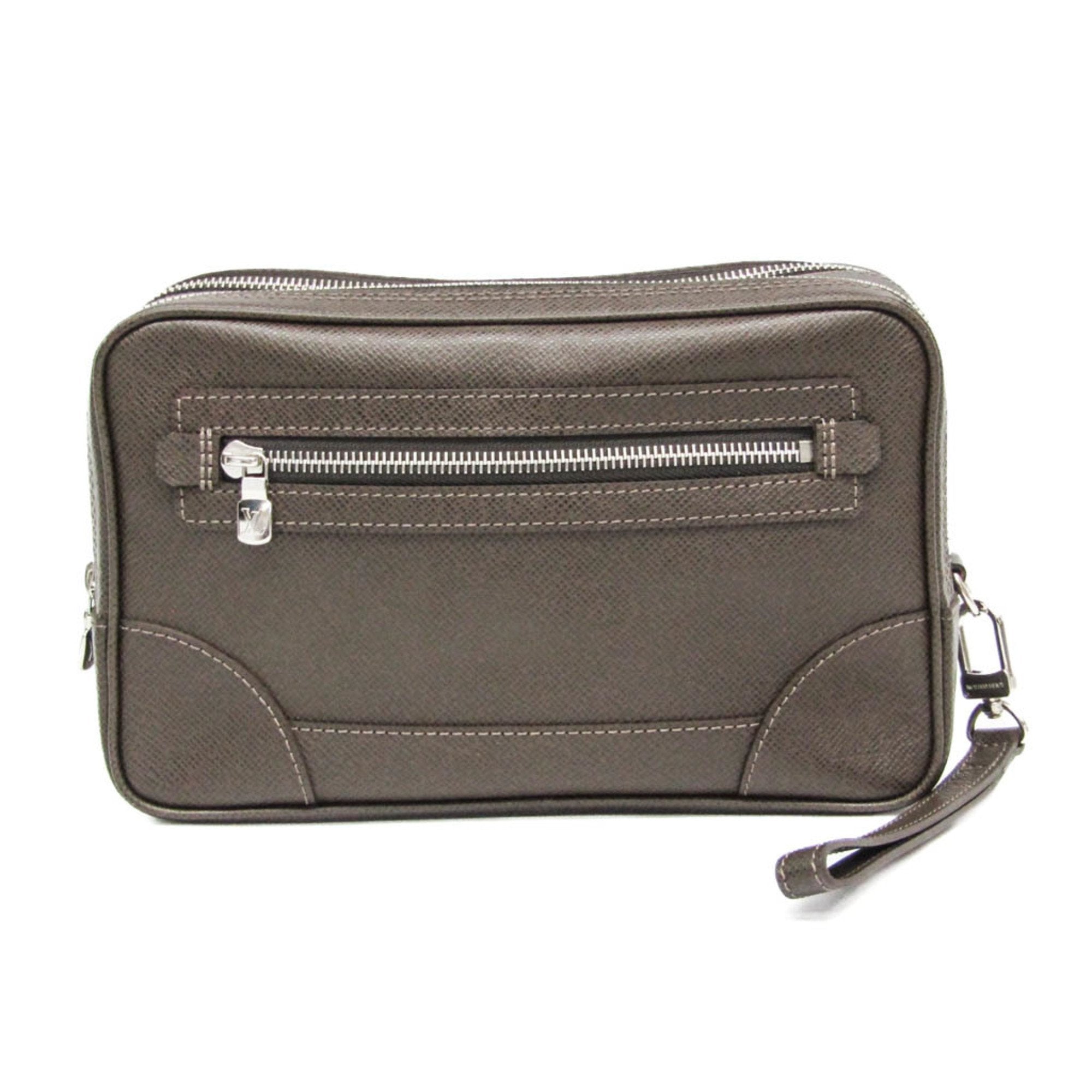 Louis Vuitton Pavel Brown Leather Clutch Bag (Pre-Owned)
